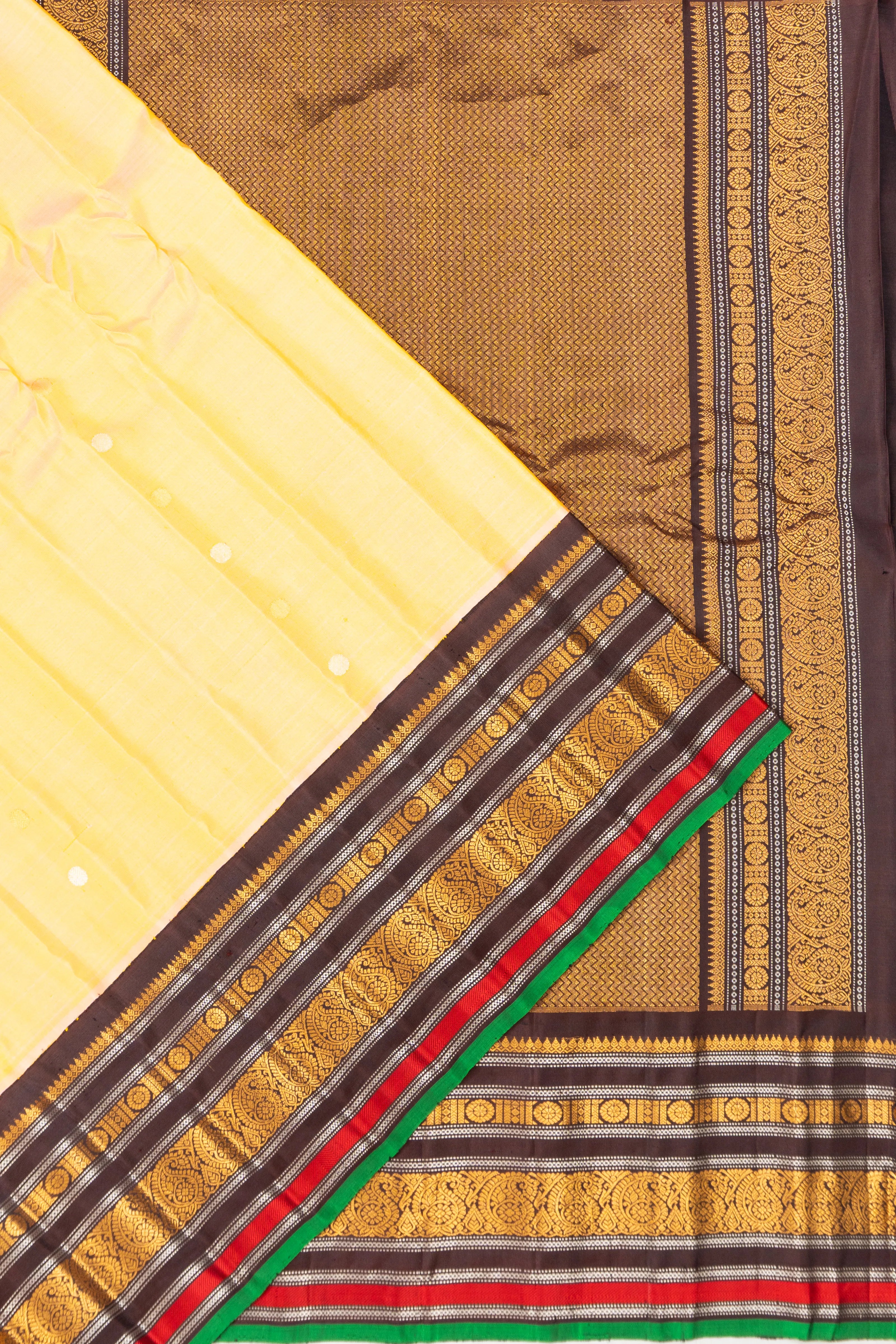 Gadwal Silk Butta Cream Saree