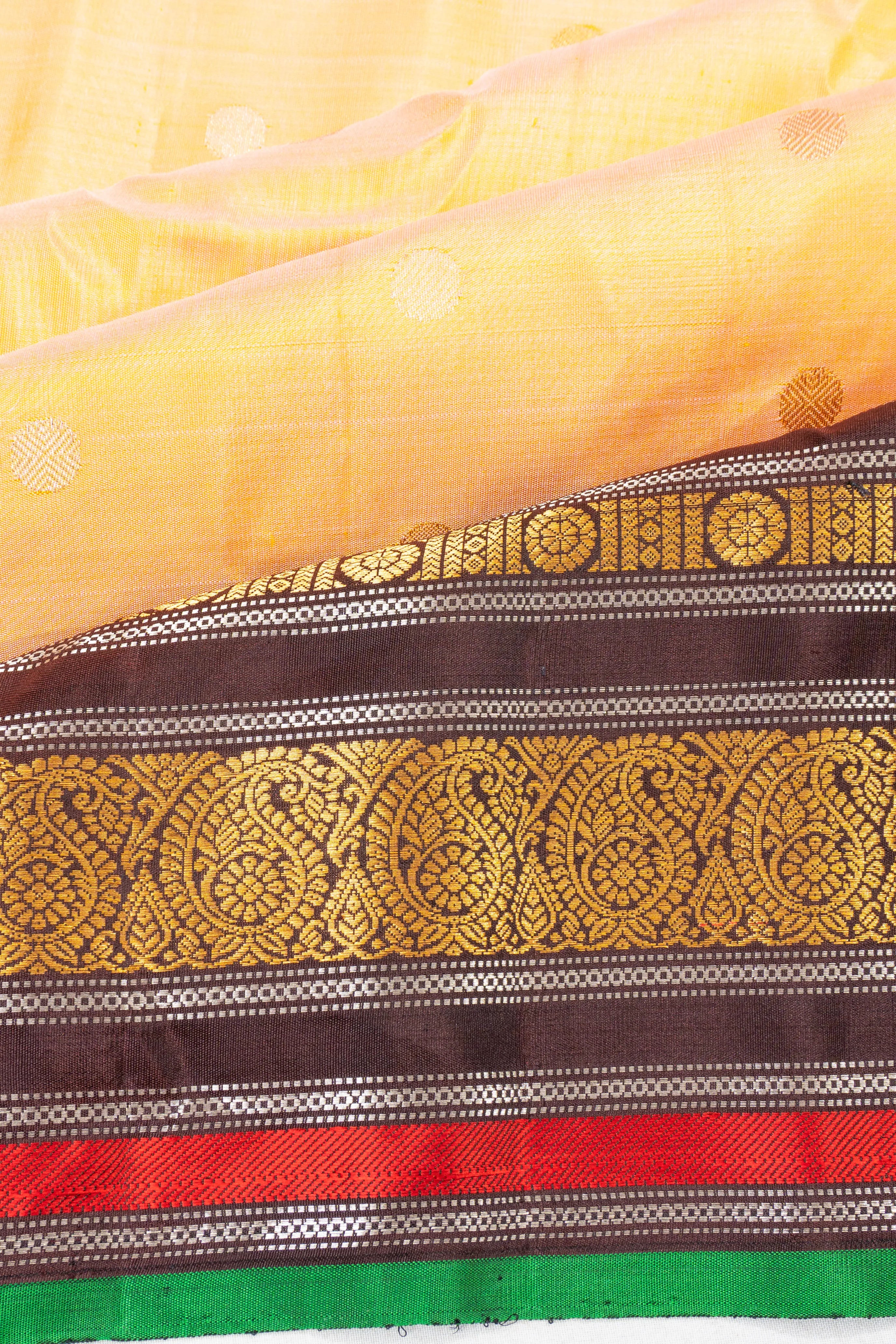 Gadwal Silk Butta Cream Saree