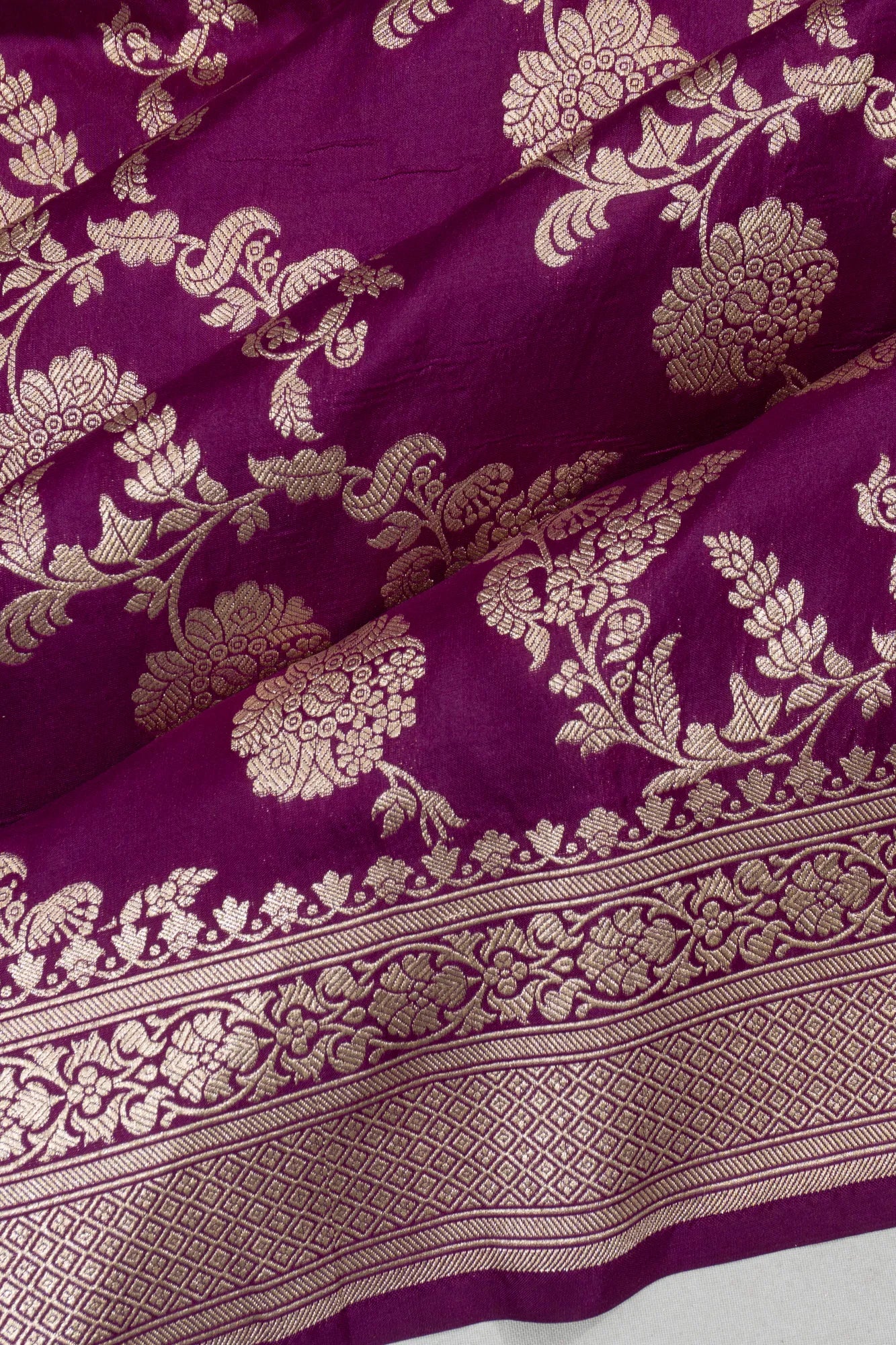 Banarasi Silk Jaal Purple Saree