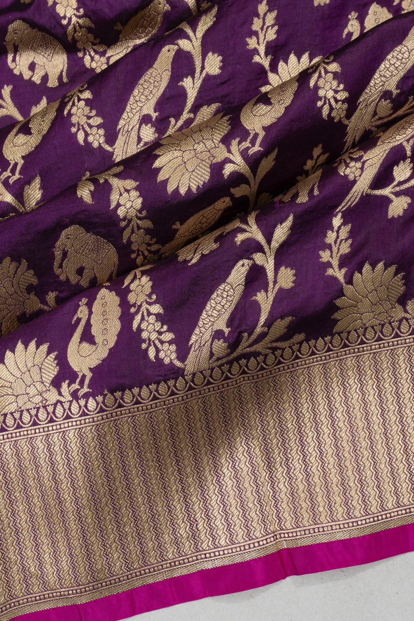 Banarasi Silk Jaal Purple Saree
