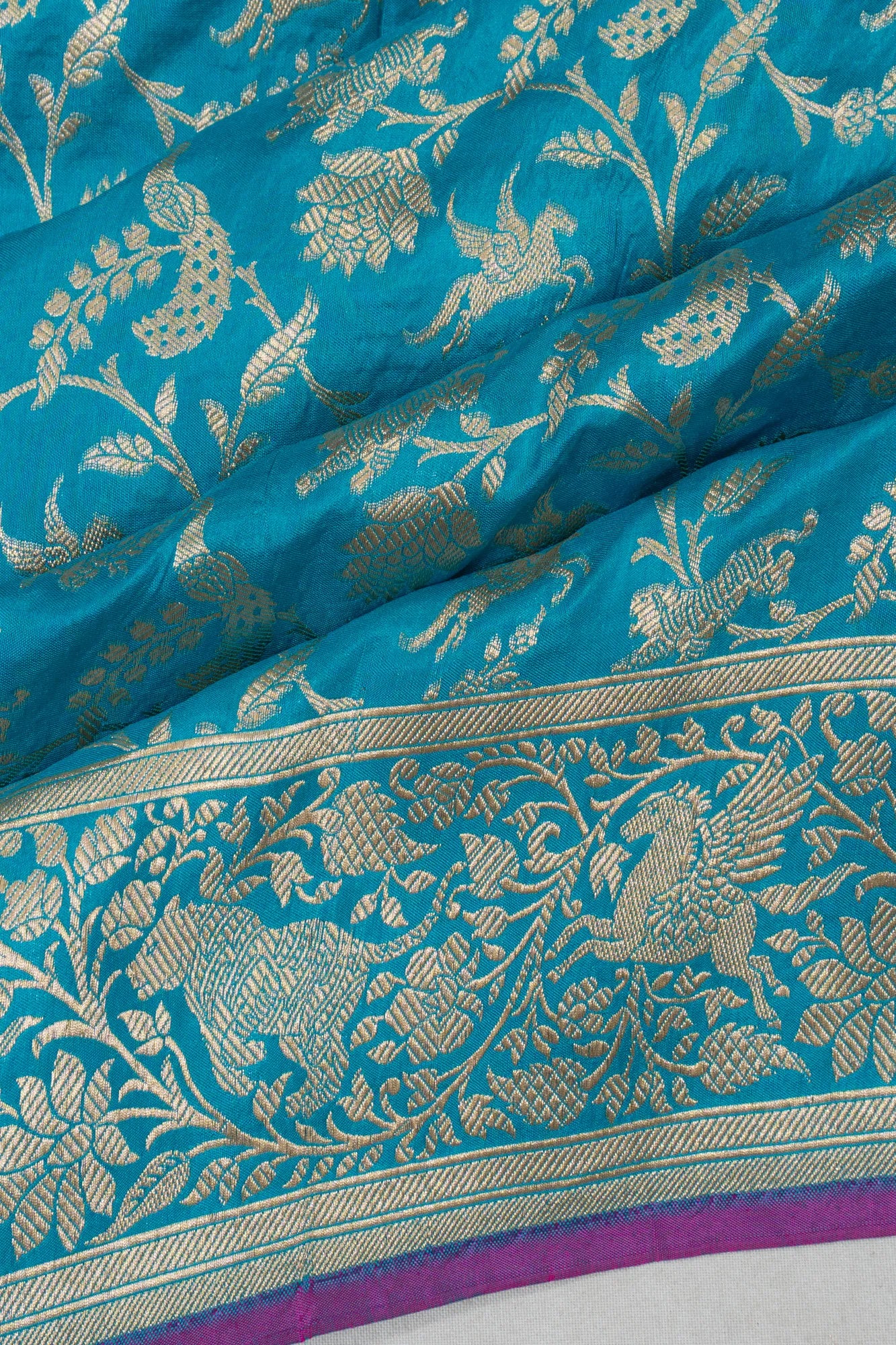 Banarasi Silk Jaal Sky Blue Saree