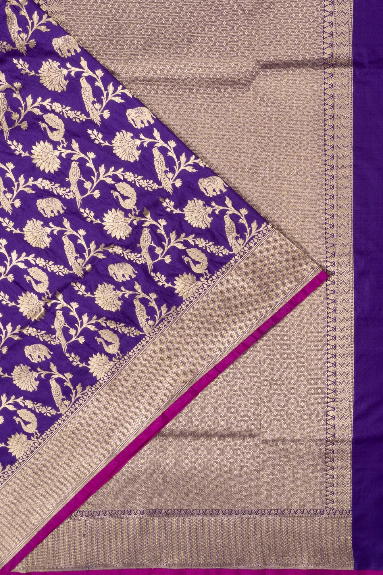 Banarasi Silk Jaal Violet Saree