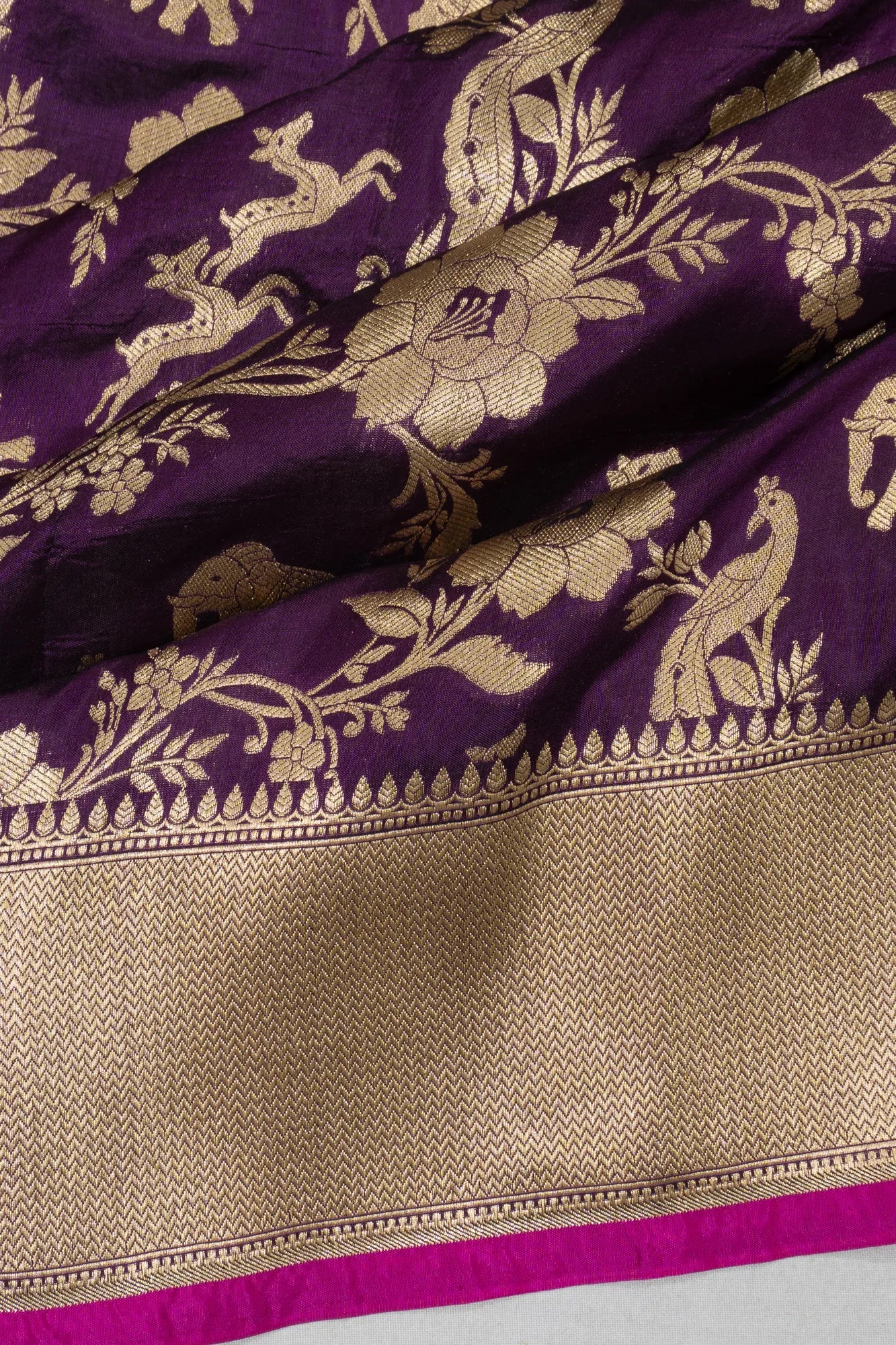 Banarasi Silk Jaal Purple Saree