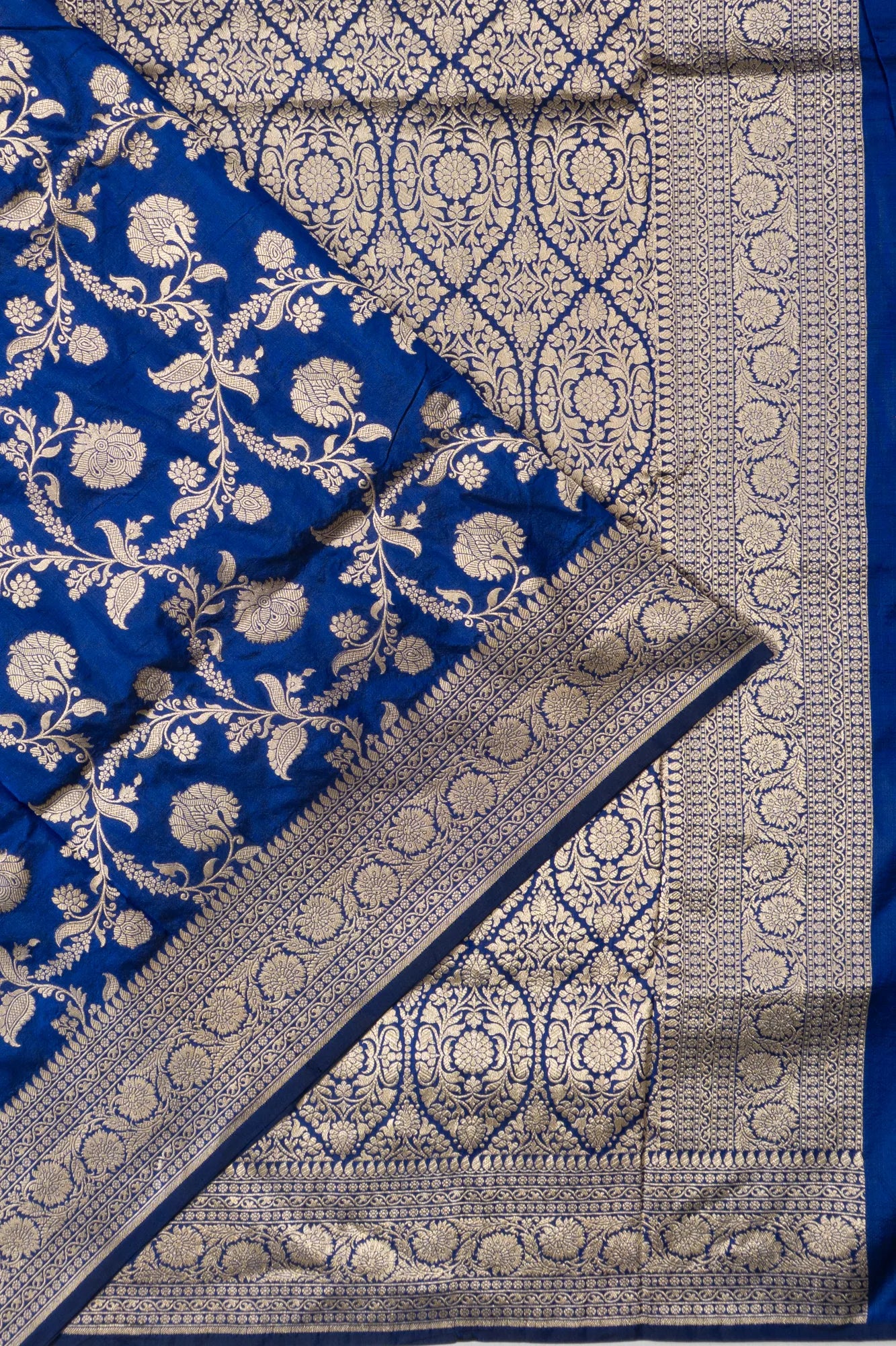 Banarasi Silk Jaal Royal Blue Saree