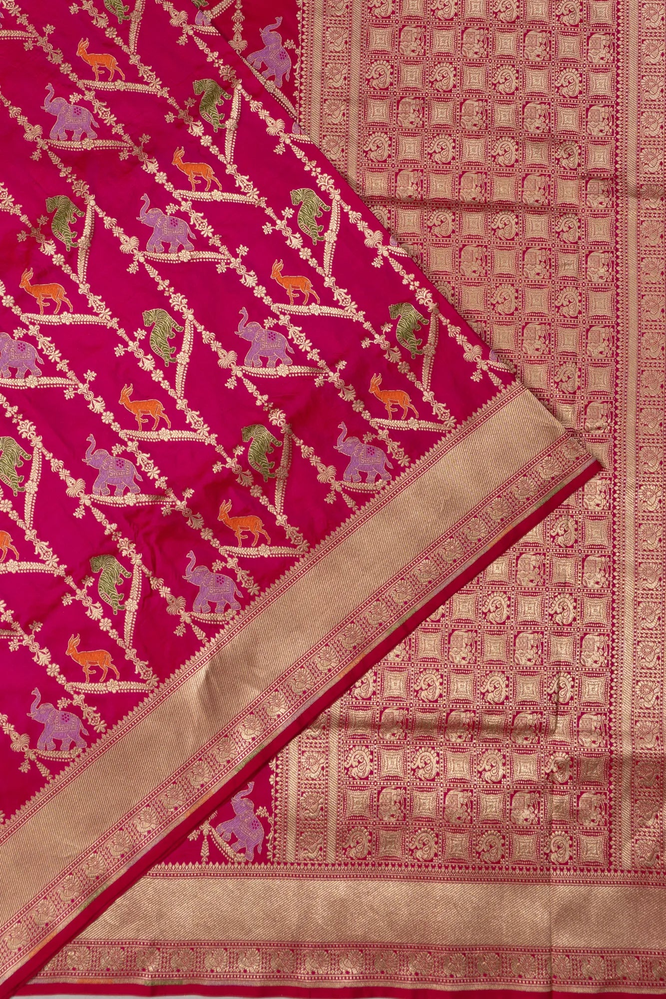 Banarasi Silk Brocade Dark Pink Saree