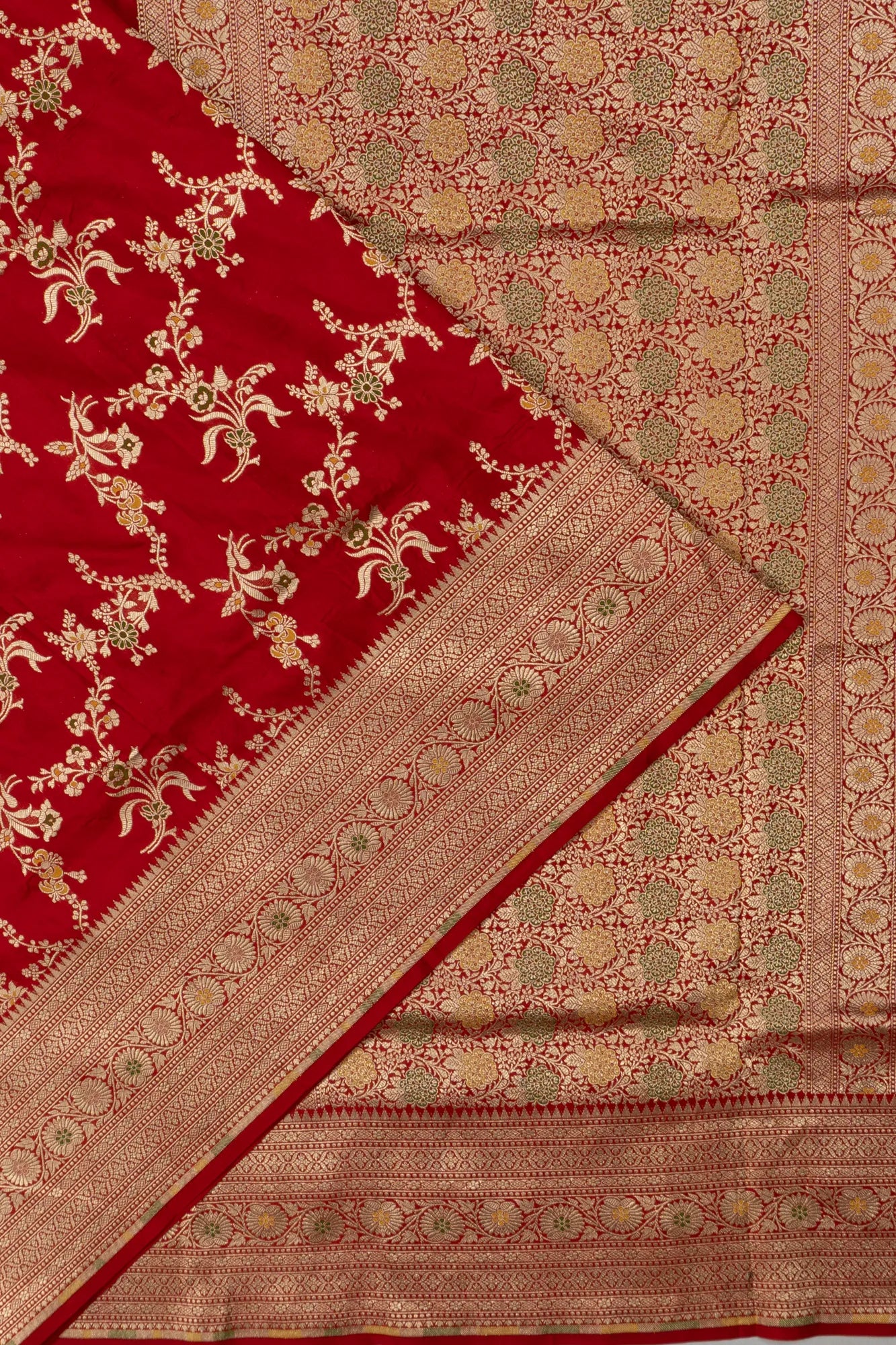 Banarasi Silk Jaal Red Saree