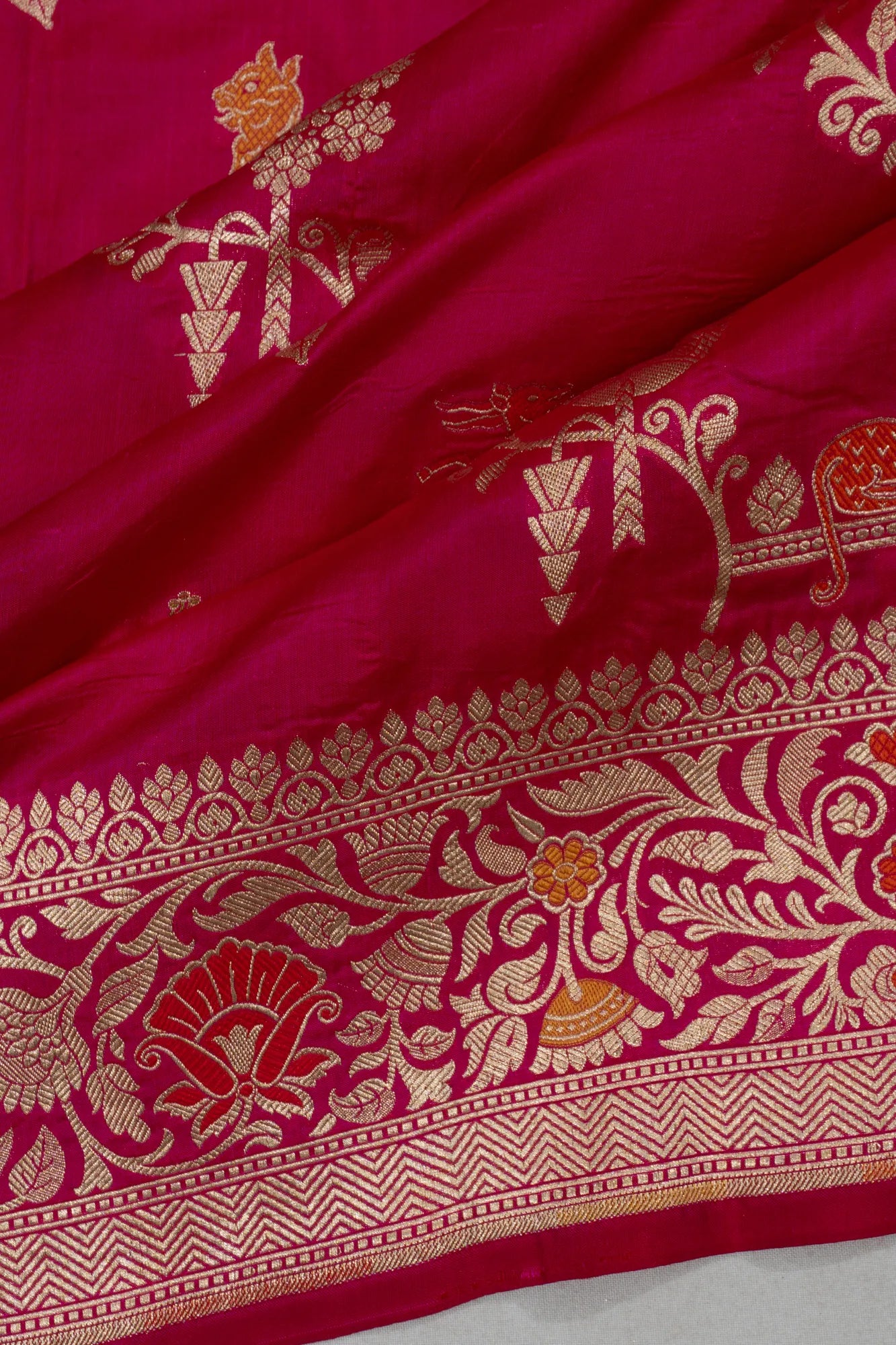 Banarasi Silk Jaal Pink Saree
