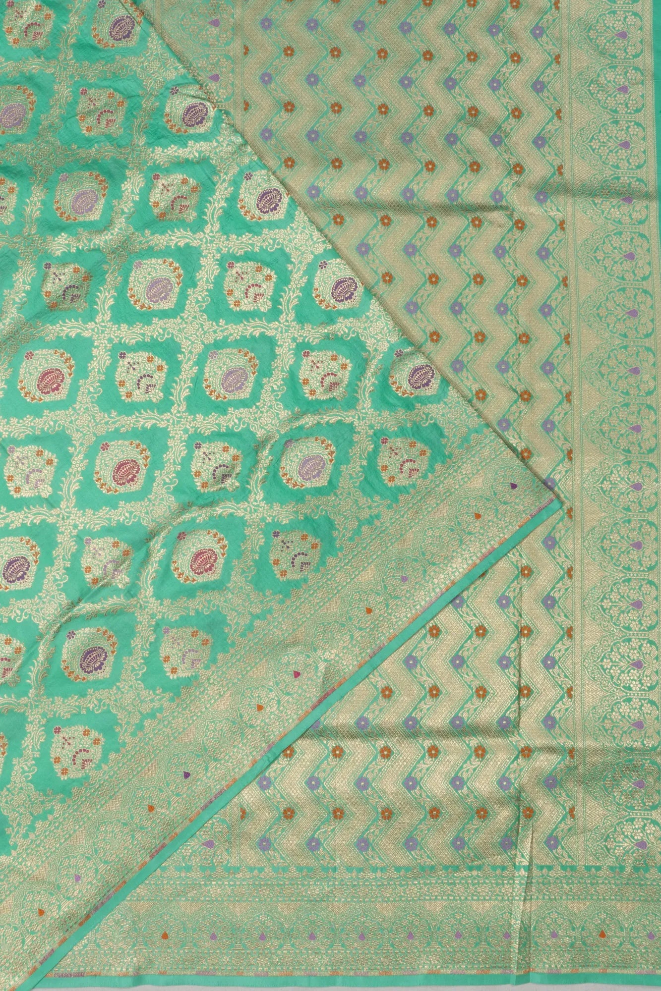 Banarasi Silk Brocade Sea Green Saree
