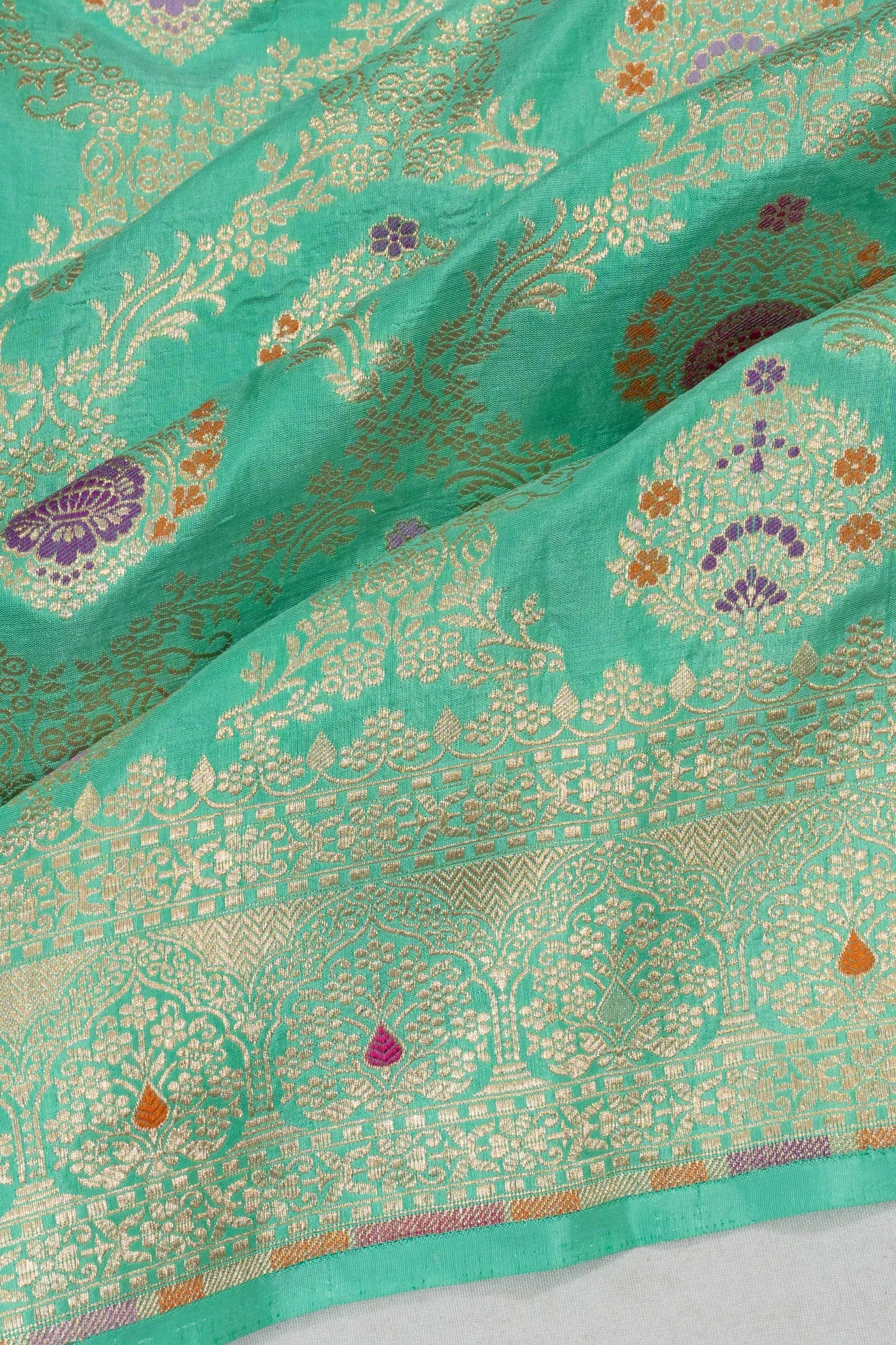 Banarasi Silk Brocade Sea Green Saree