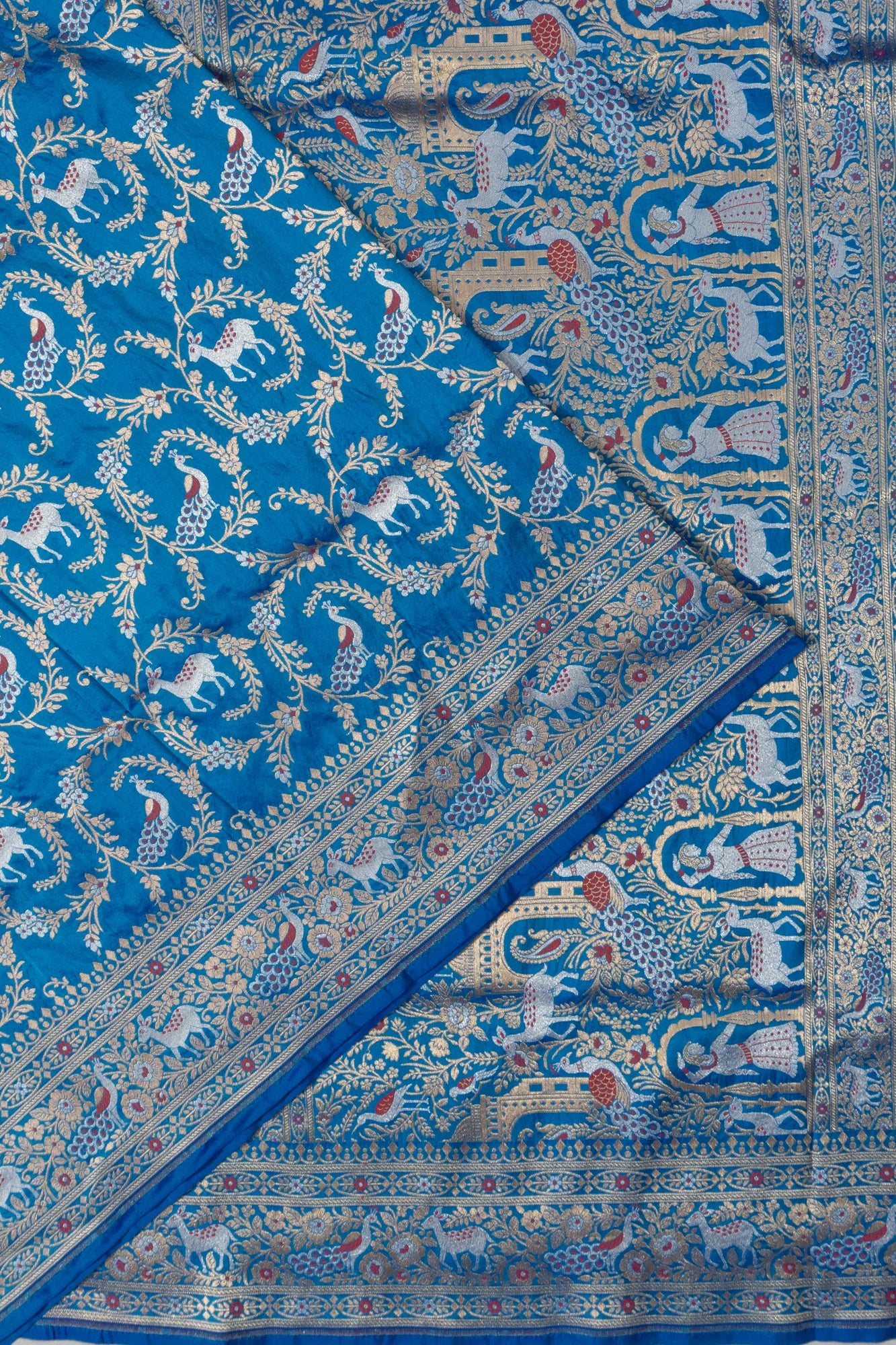 Banarasi Silk Brocade Blue Saree