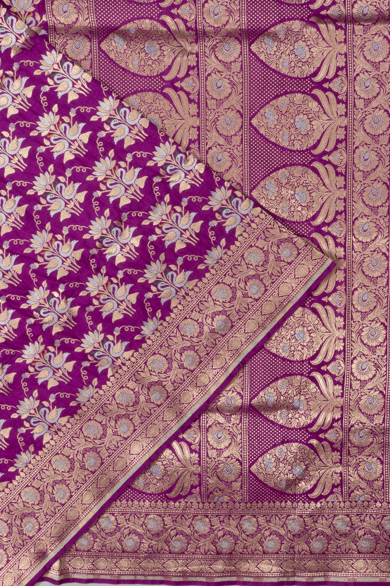 Banarasi Silk Brocade Purple Saree