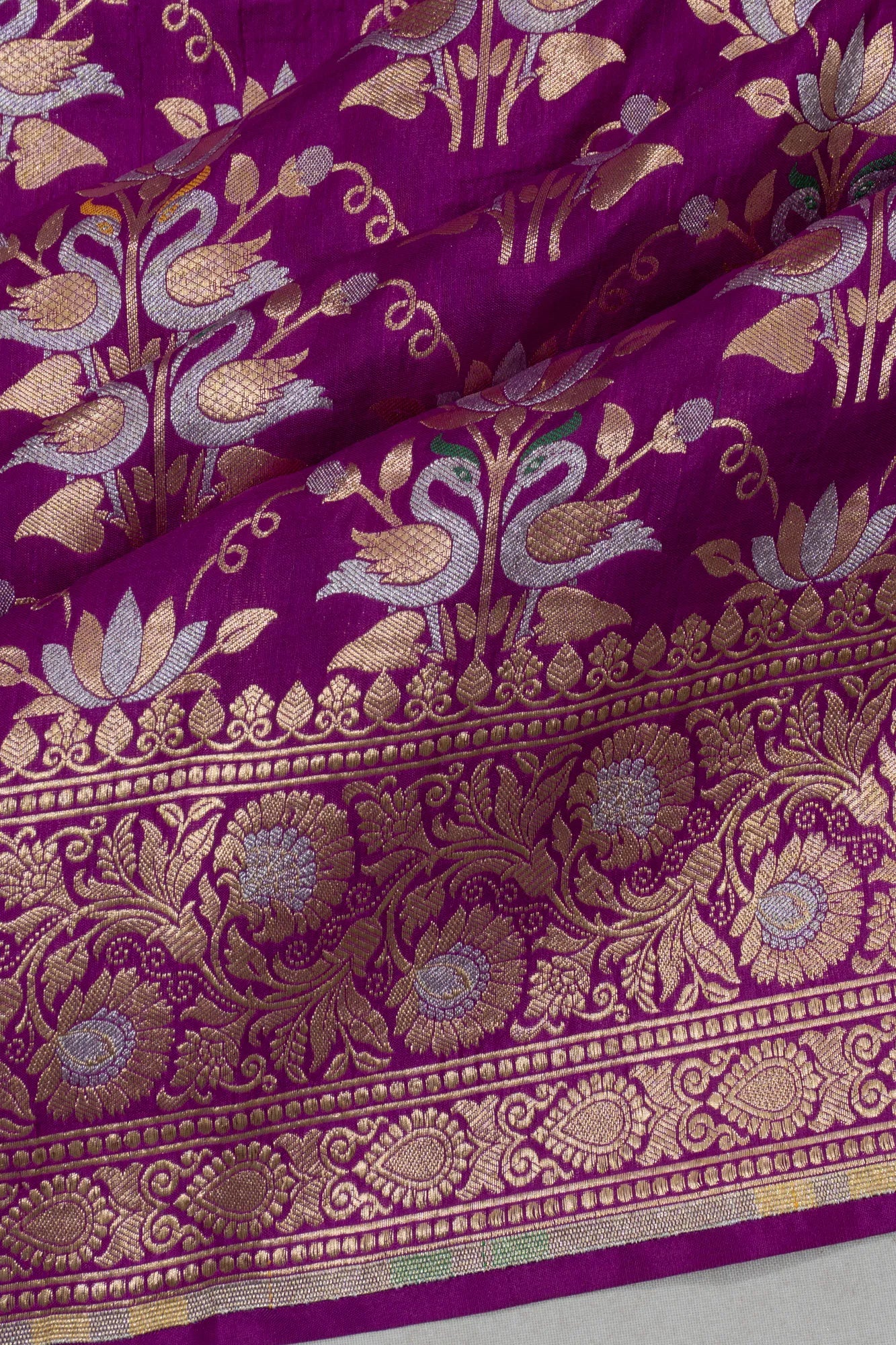 Banarasi Silk Brocade Purple Saree