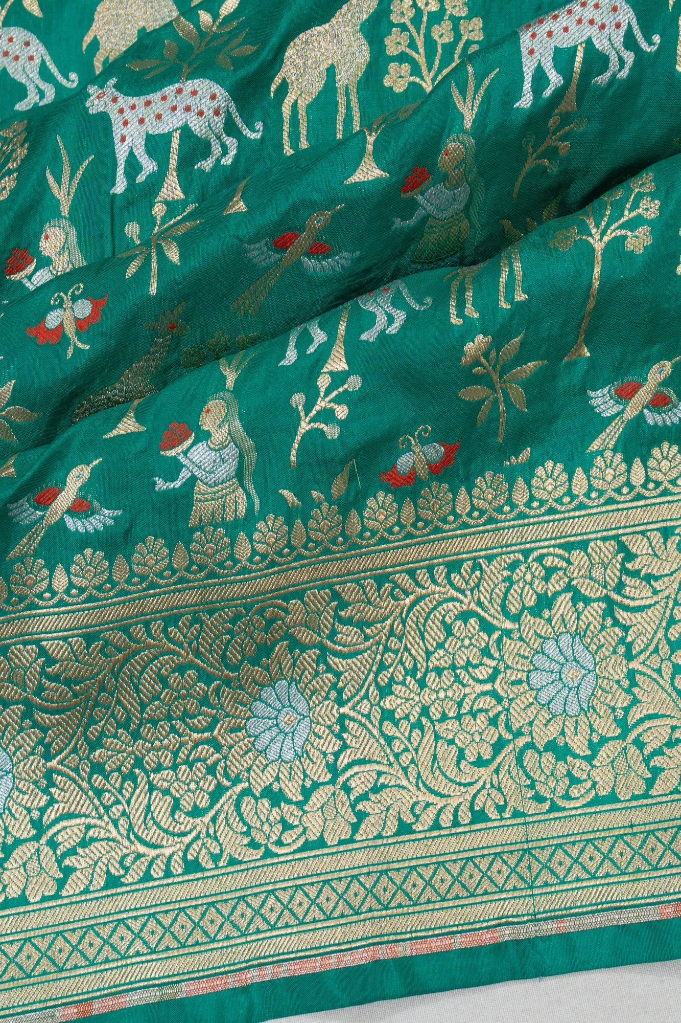 Banarasi Silk Brocade Sea Green Saree