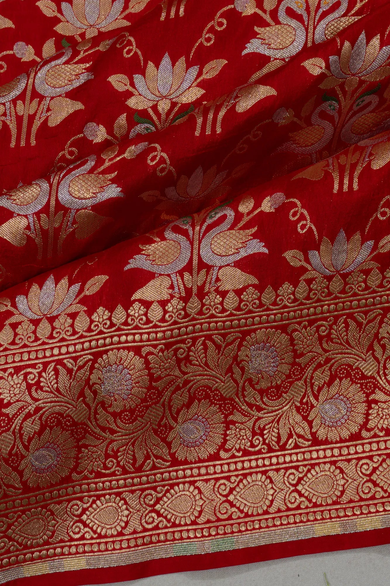 Banarasi Silk Brocade Red Saree