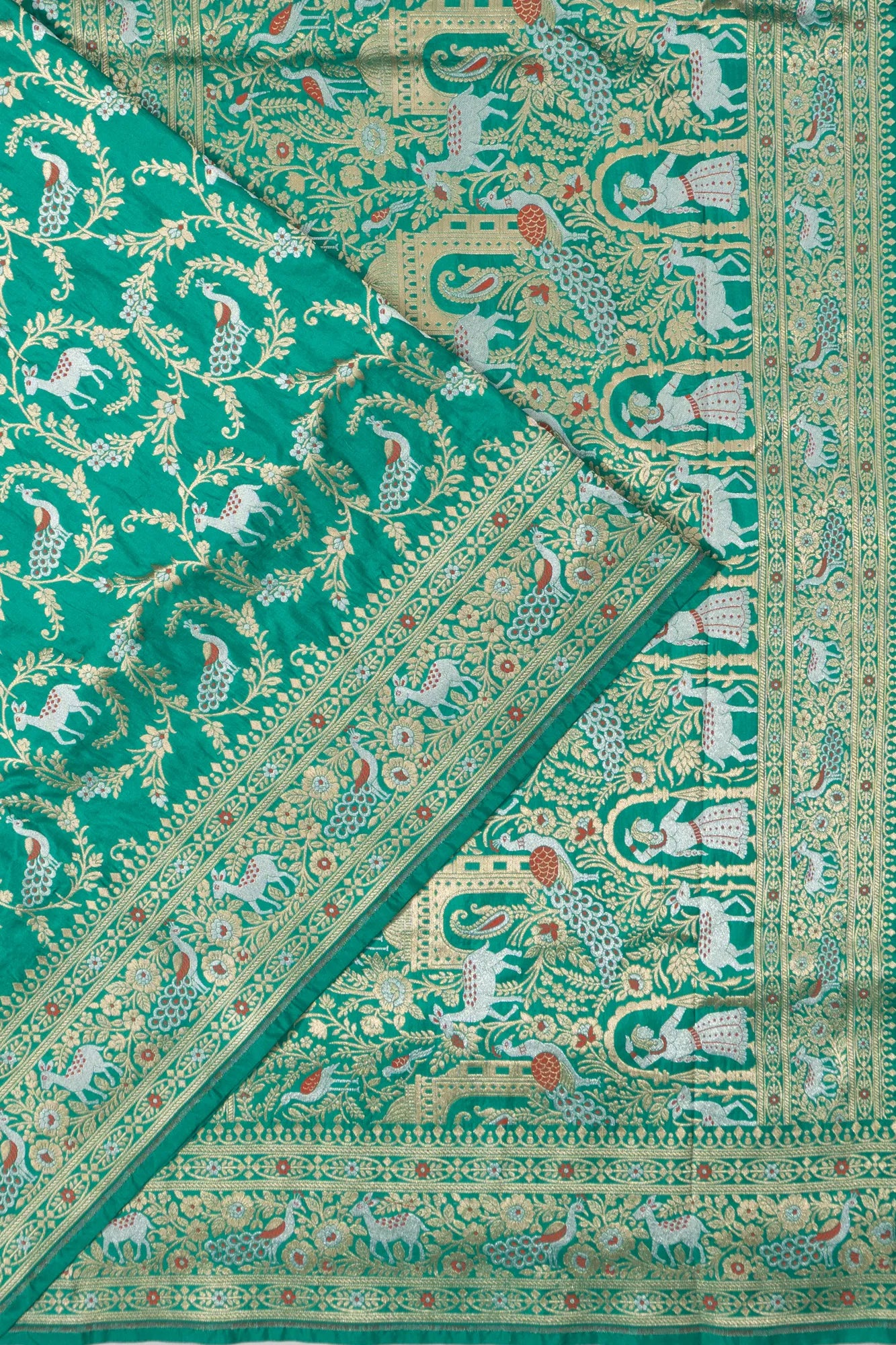 Banarasi Silk Brocade Sea Green Saree
