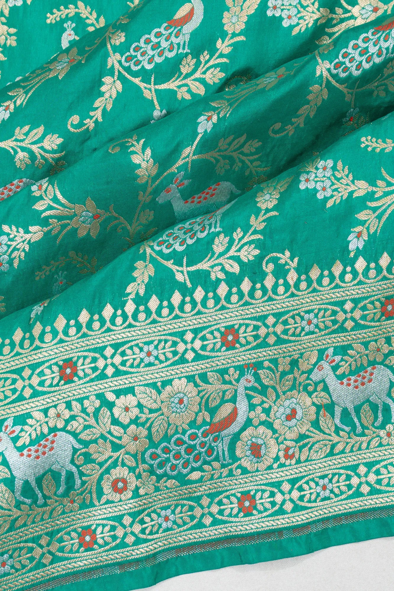 Banarasi Silk Brocade Sea Green Saree
