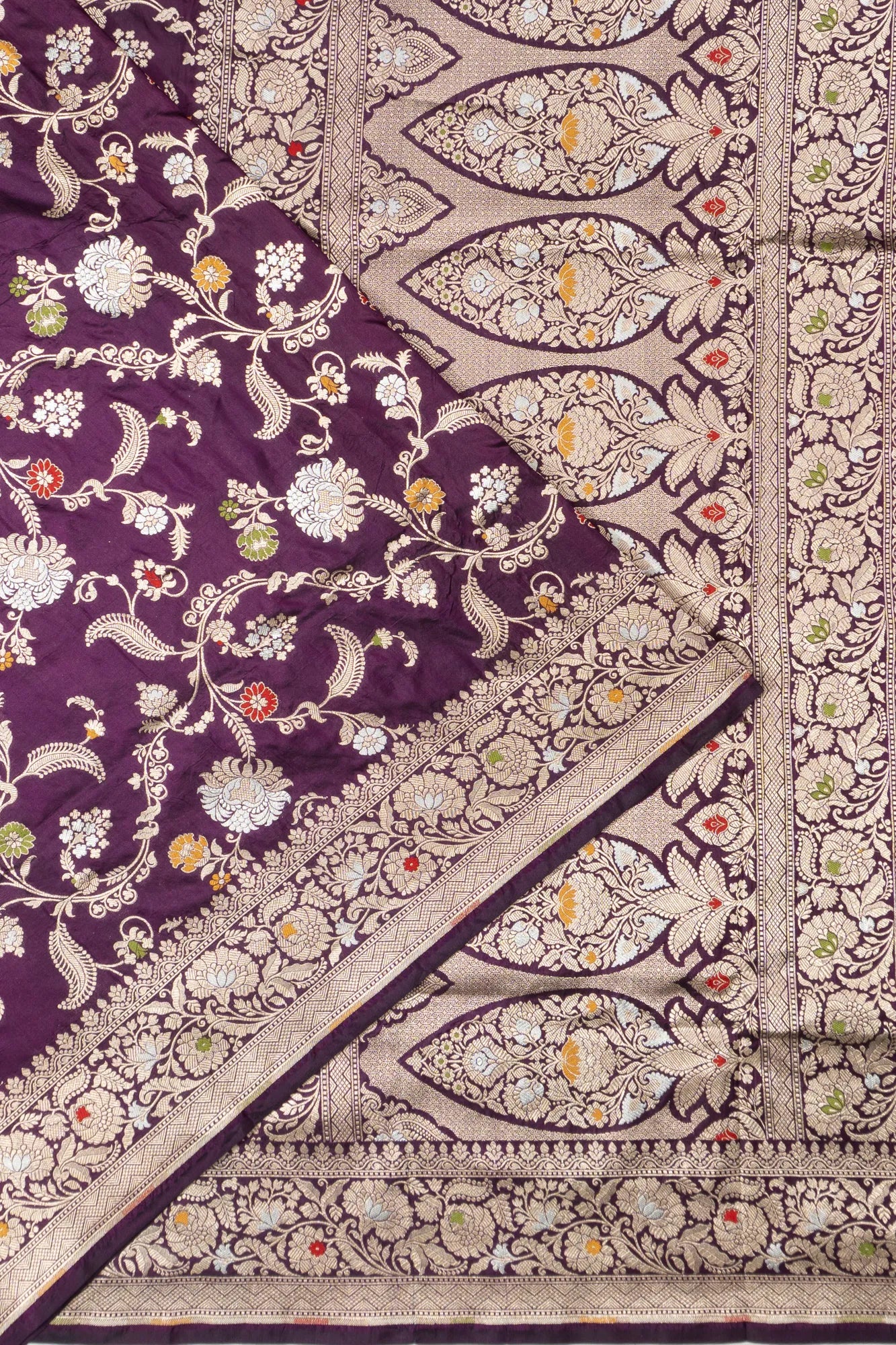 Banarasi Silk Jaal Purple Saree