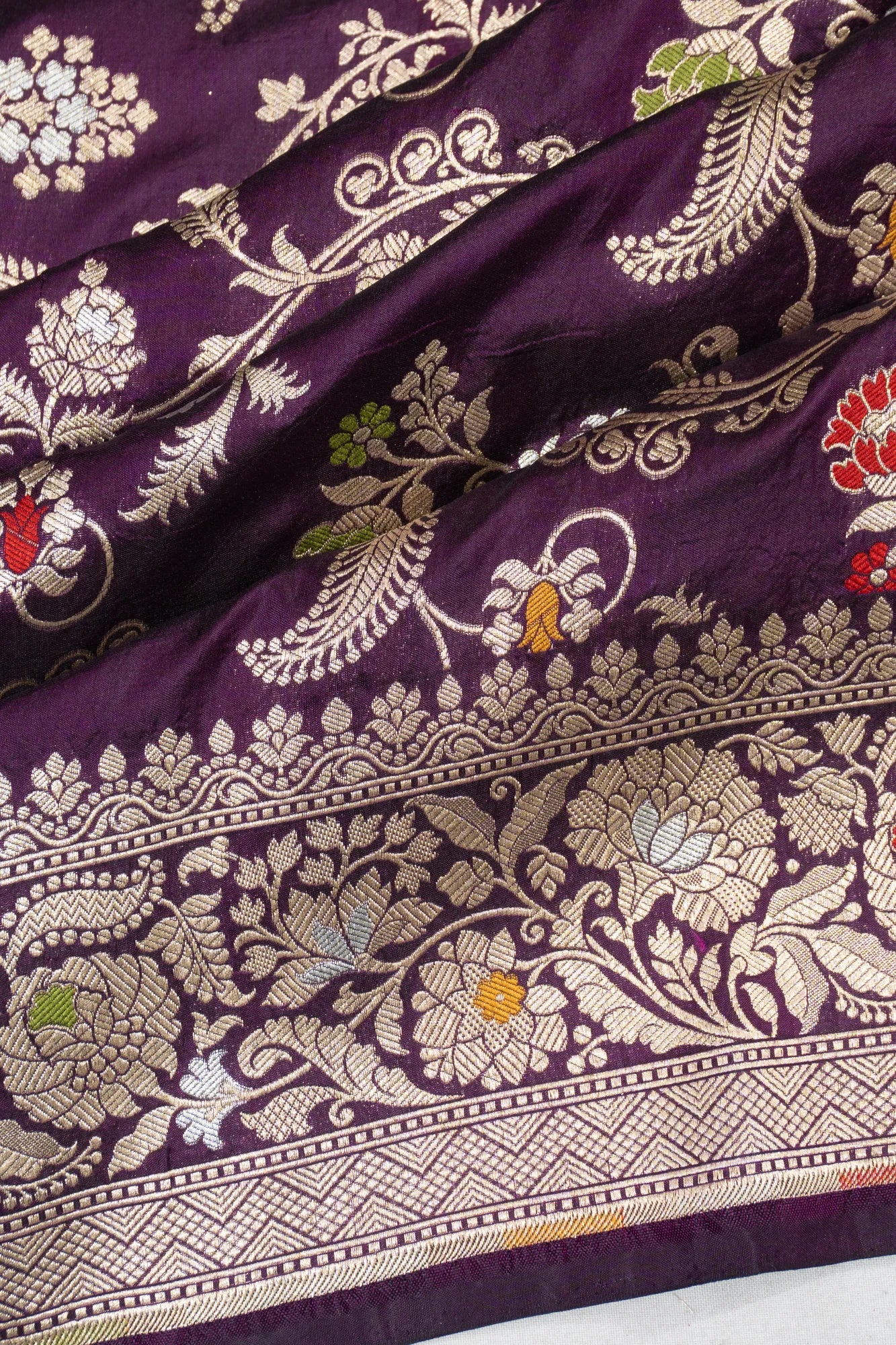 Banarasi Silk Jaal Purple Saree