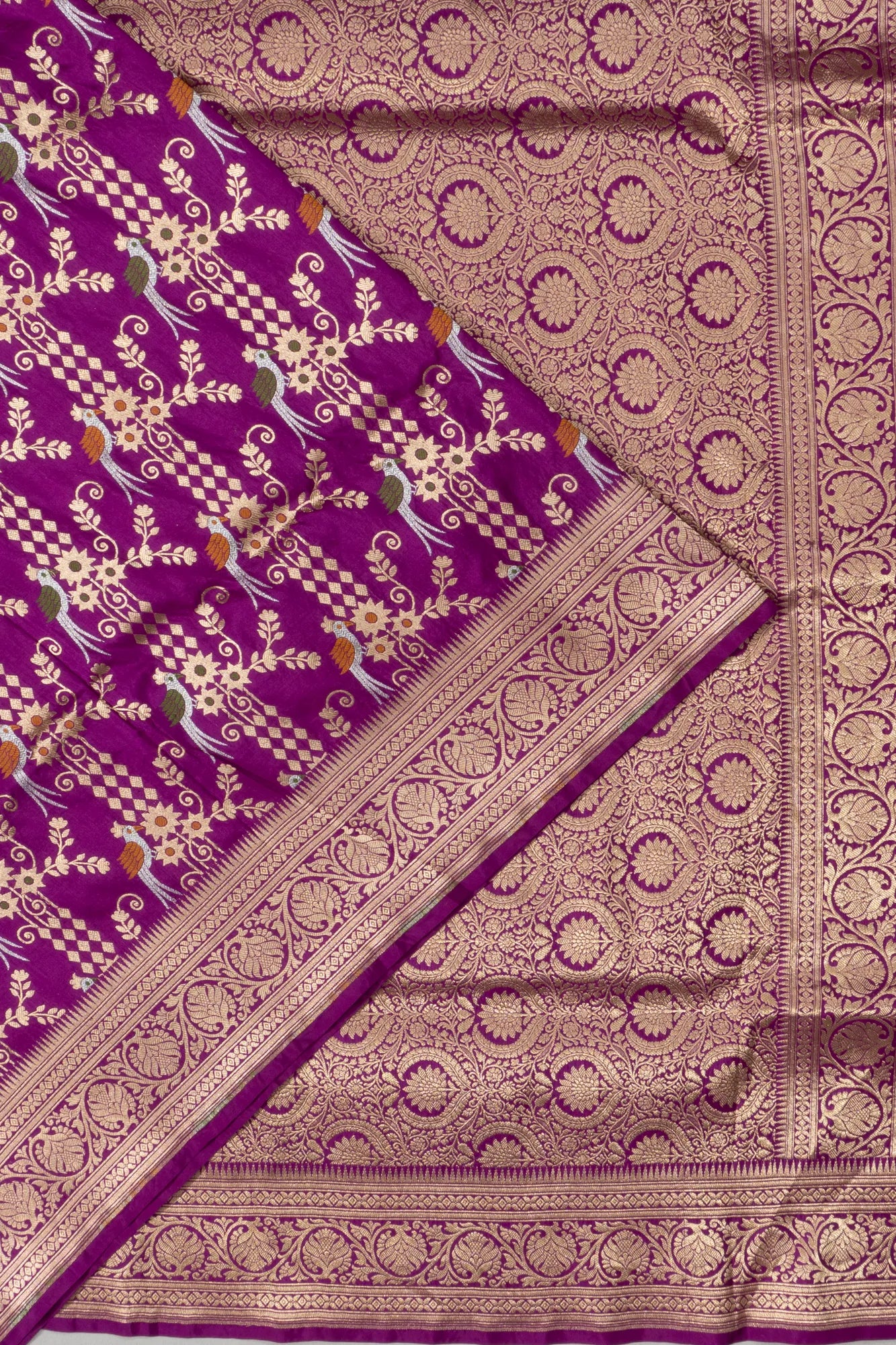 Banarasi Silk Brocade Purple Saree