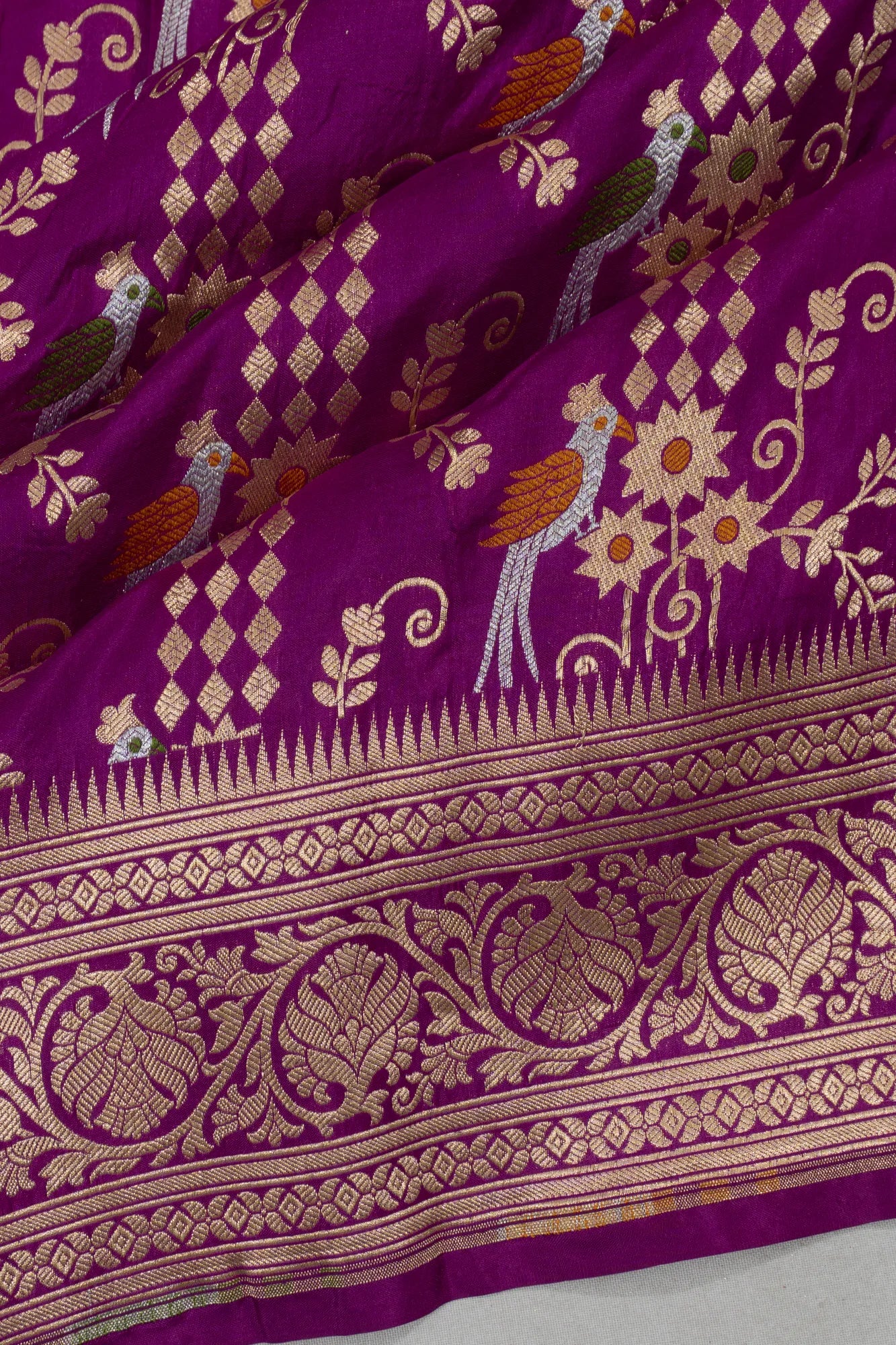 Banarasi Silk Brocade Purple Saree