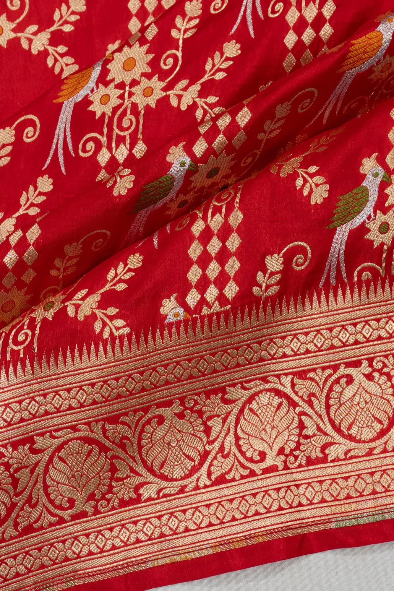 Banarasi Silk Brocade Red Saree