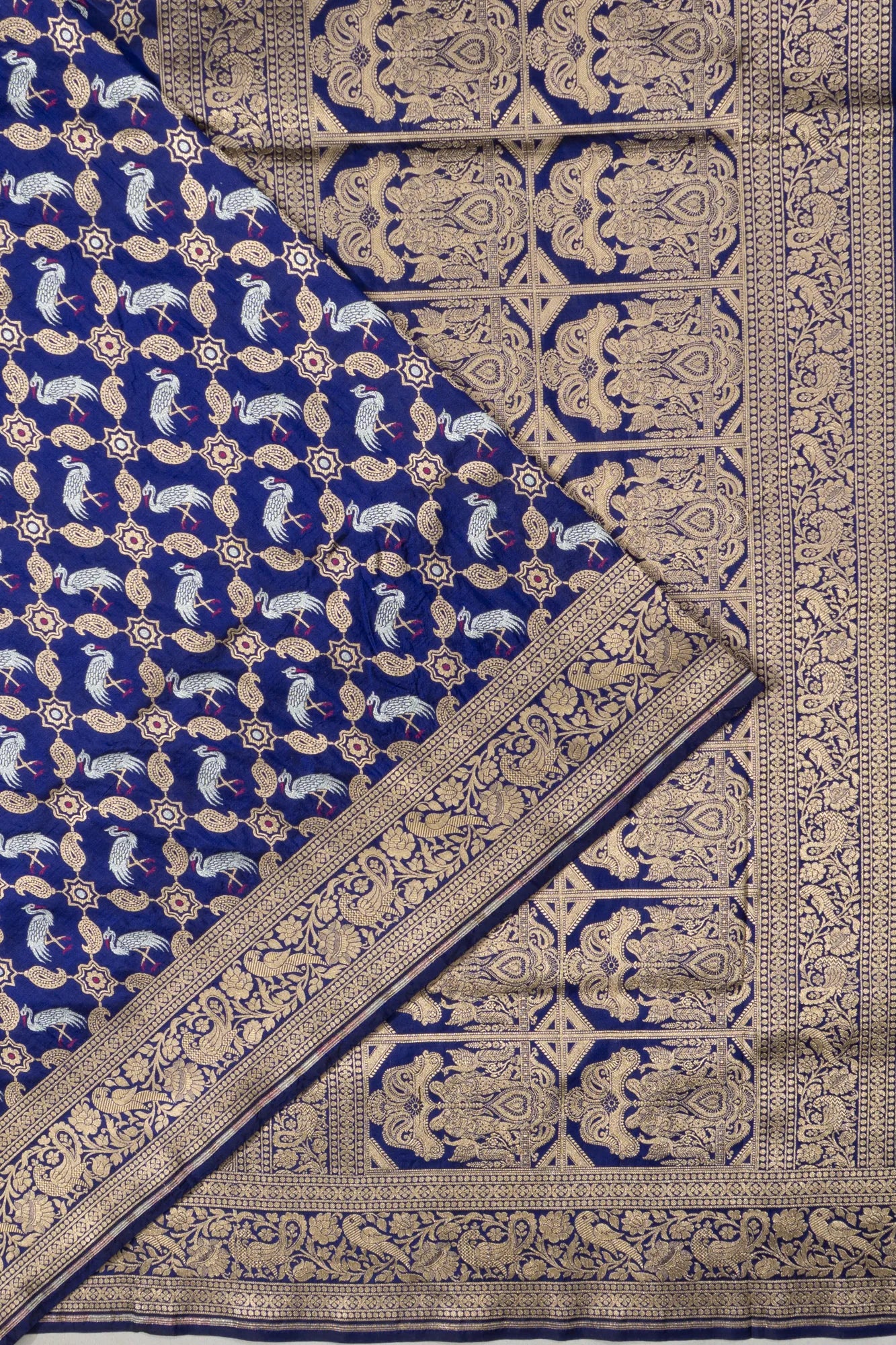 Banarasi Silk Brocade Royal Blue Saree