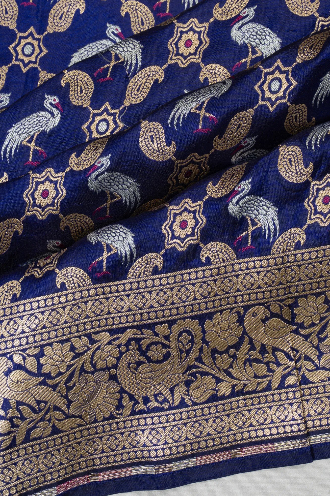 Banarasi Silk Brocade Royal Blue Saree