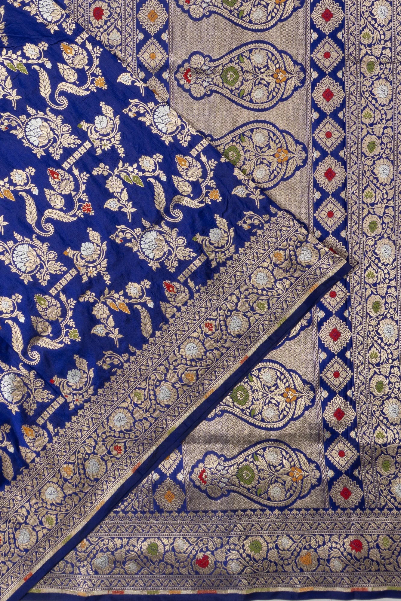 Banarasi Silk Brocade Royal Blue Saree