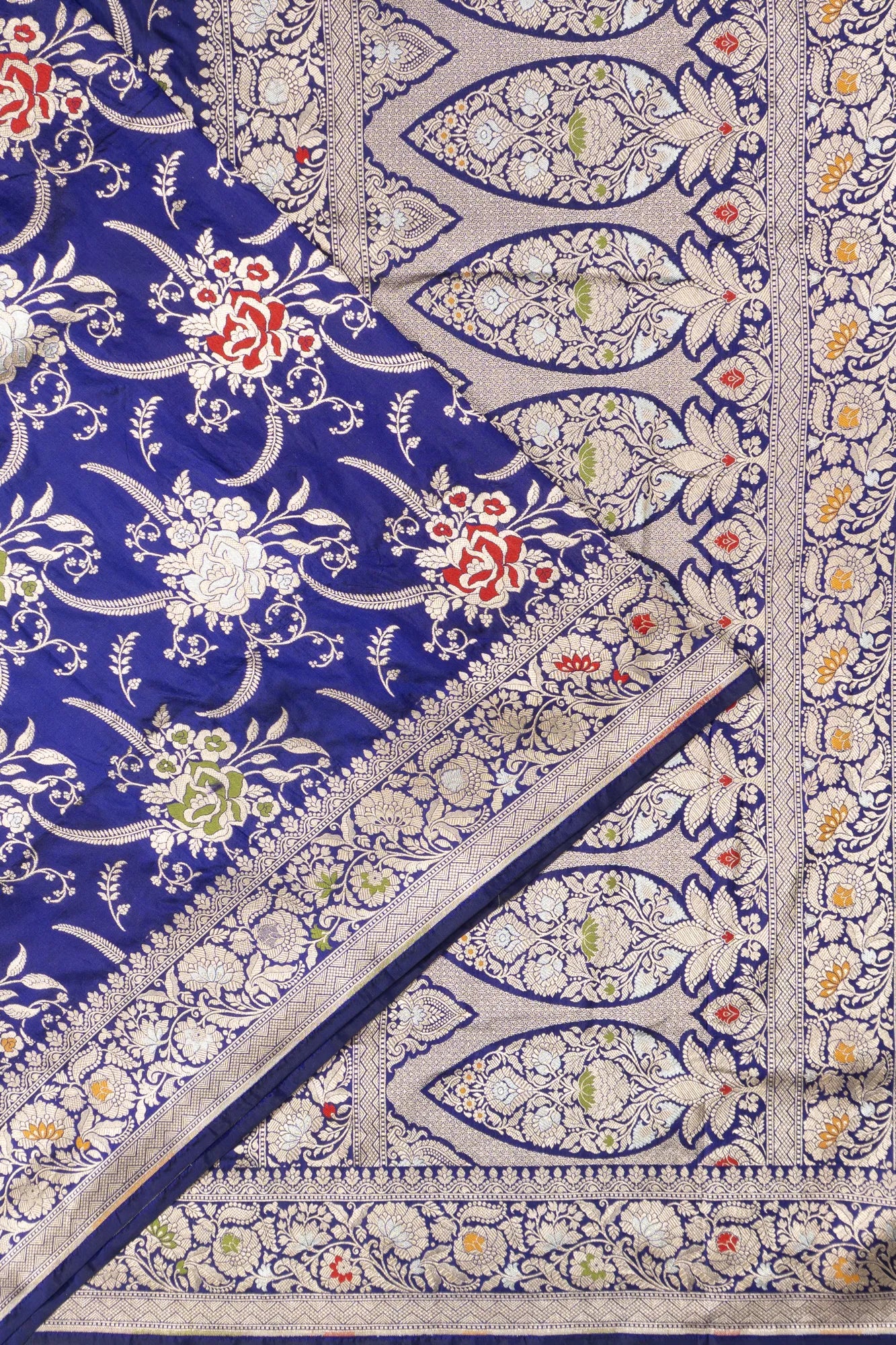 Banarasi Silk Jaal Royal Blue Saree