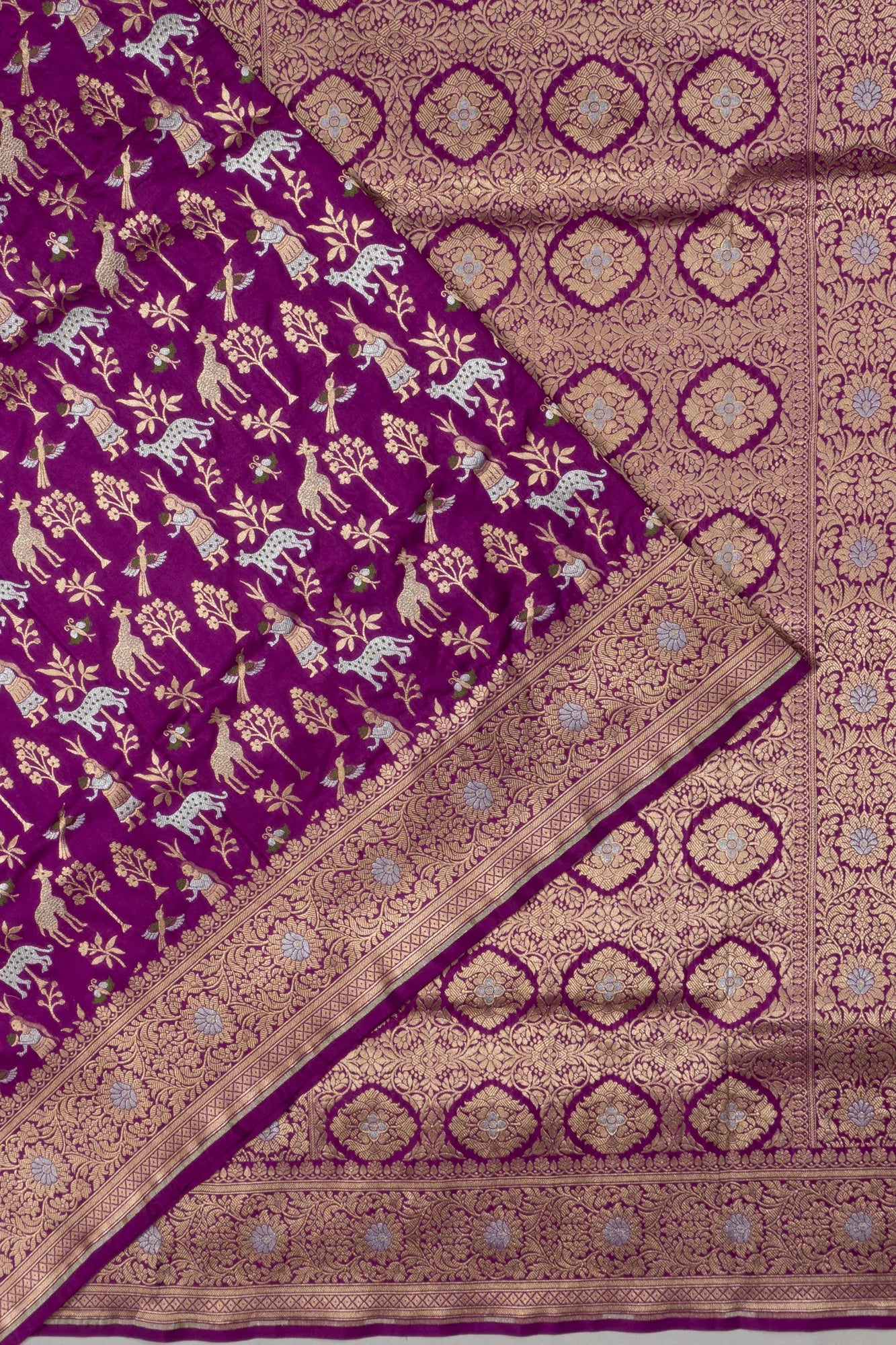 Banarasi Silk Brocade Purple Saree