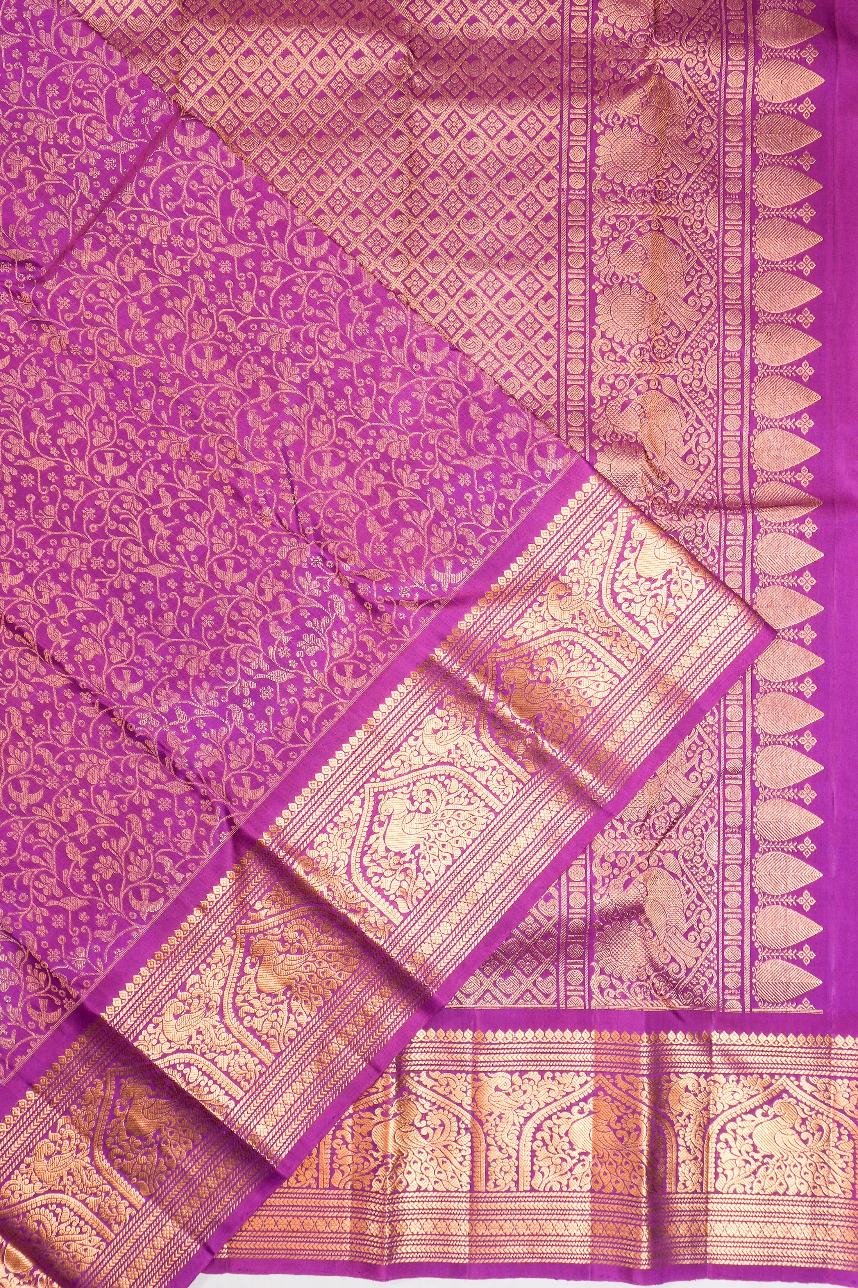 Taranga Kanchi Silk Brocade Purple Saree