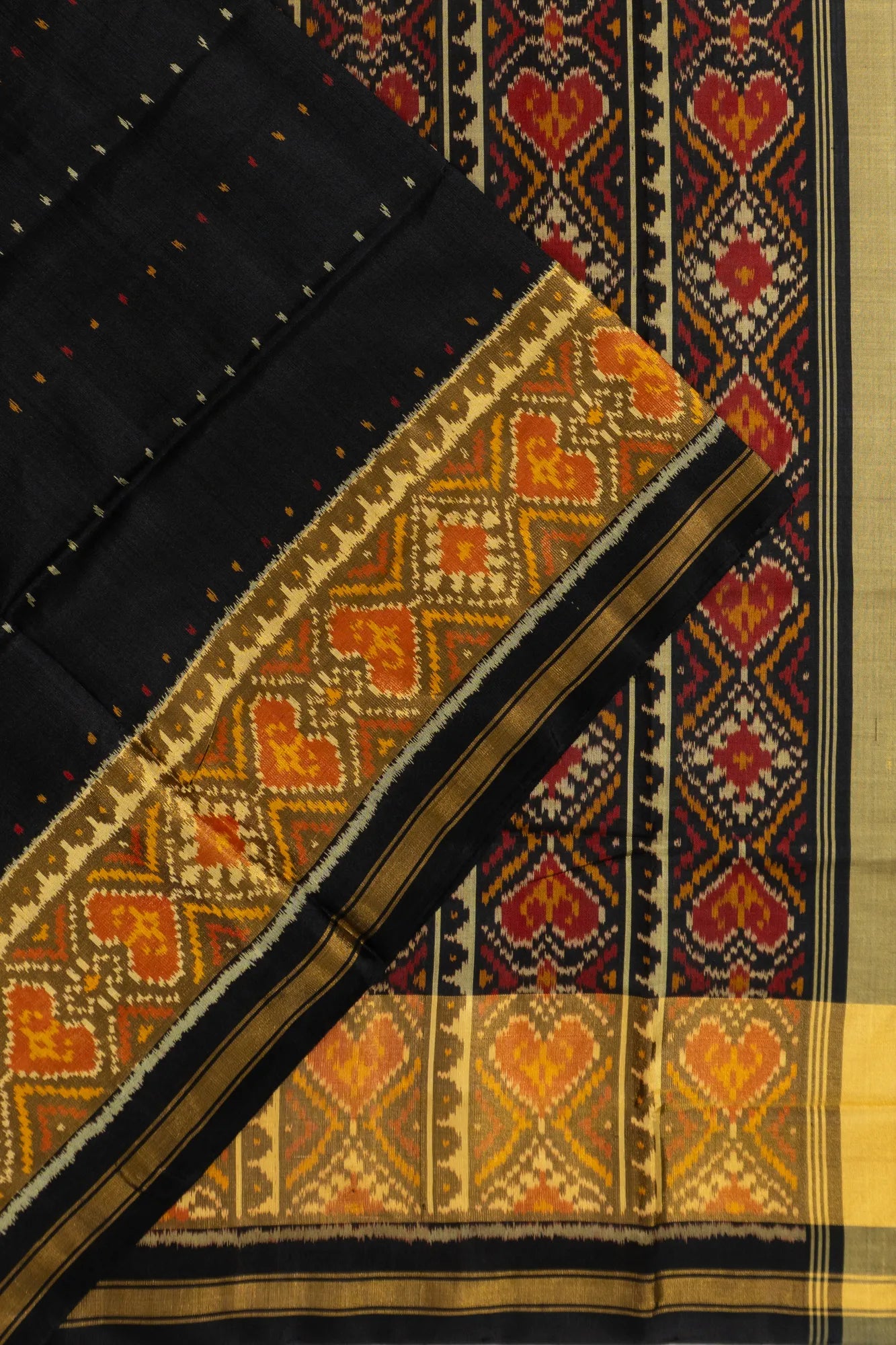 Rajkot Patola Silk Ikat Black Saree