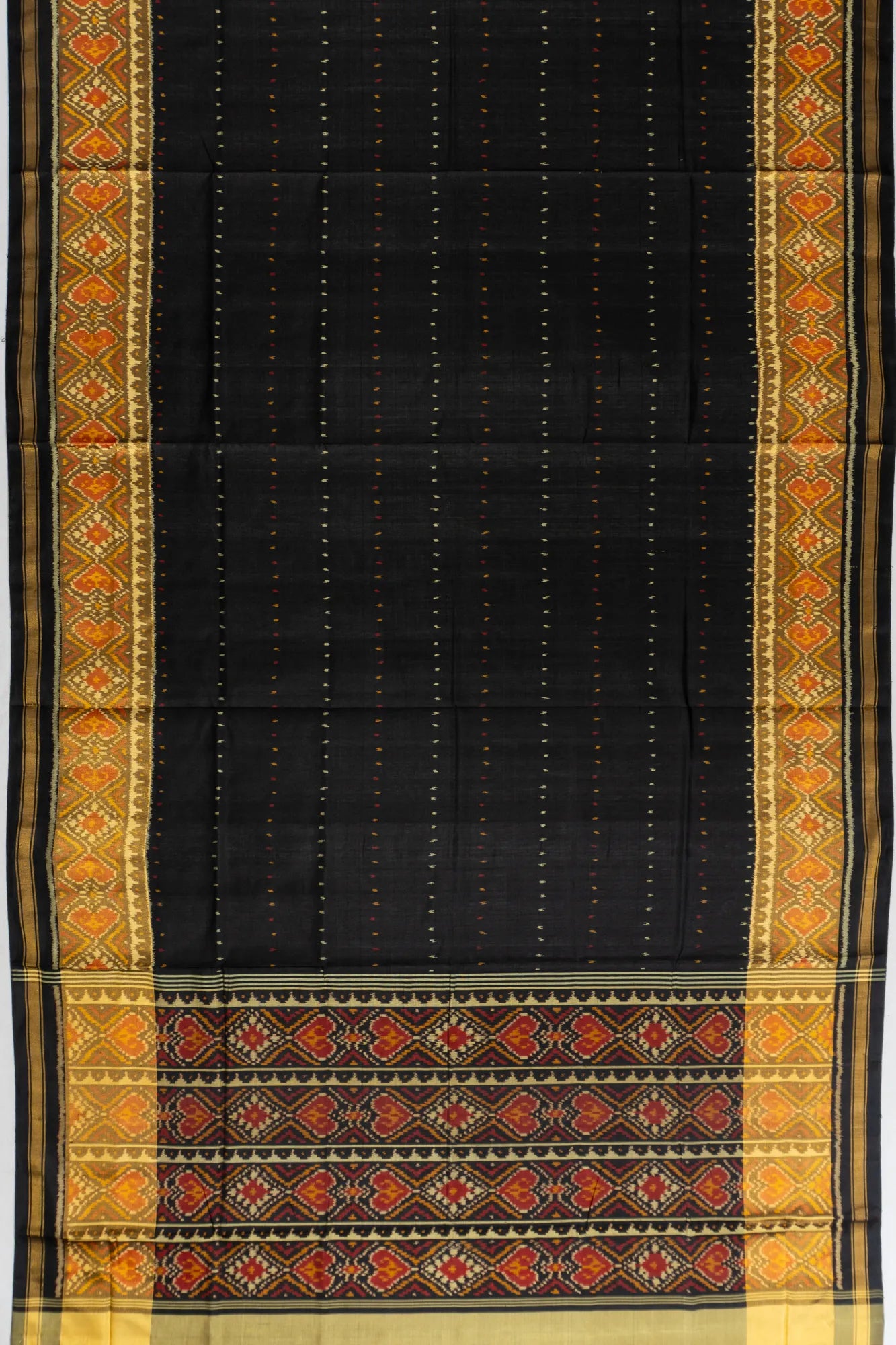 Rajkot Patola Silk Ikat Black Saree