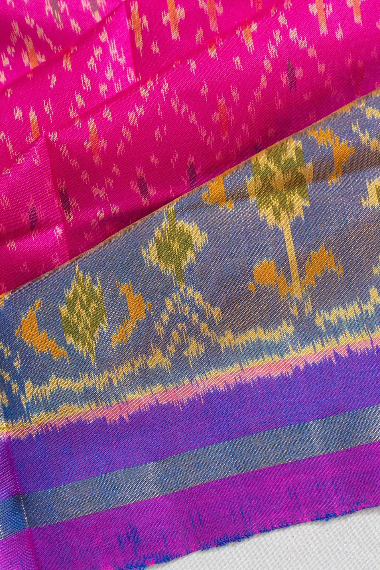 Rajkot Patola Silk Ikat Pink Saree