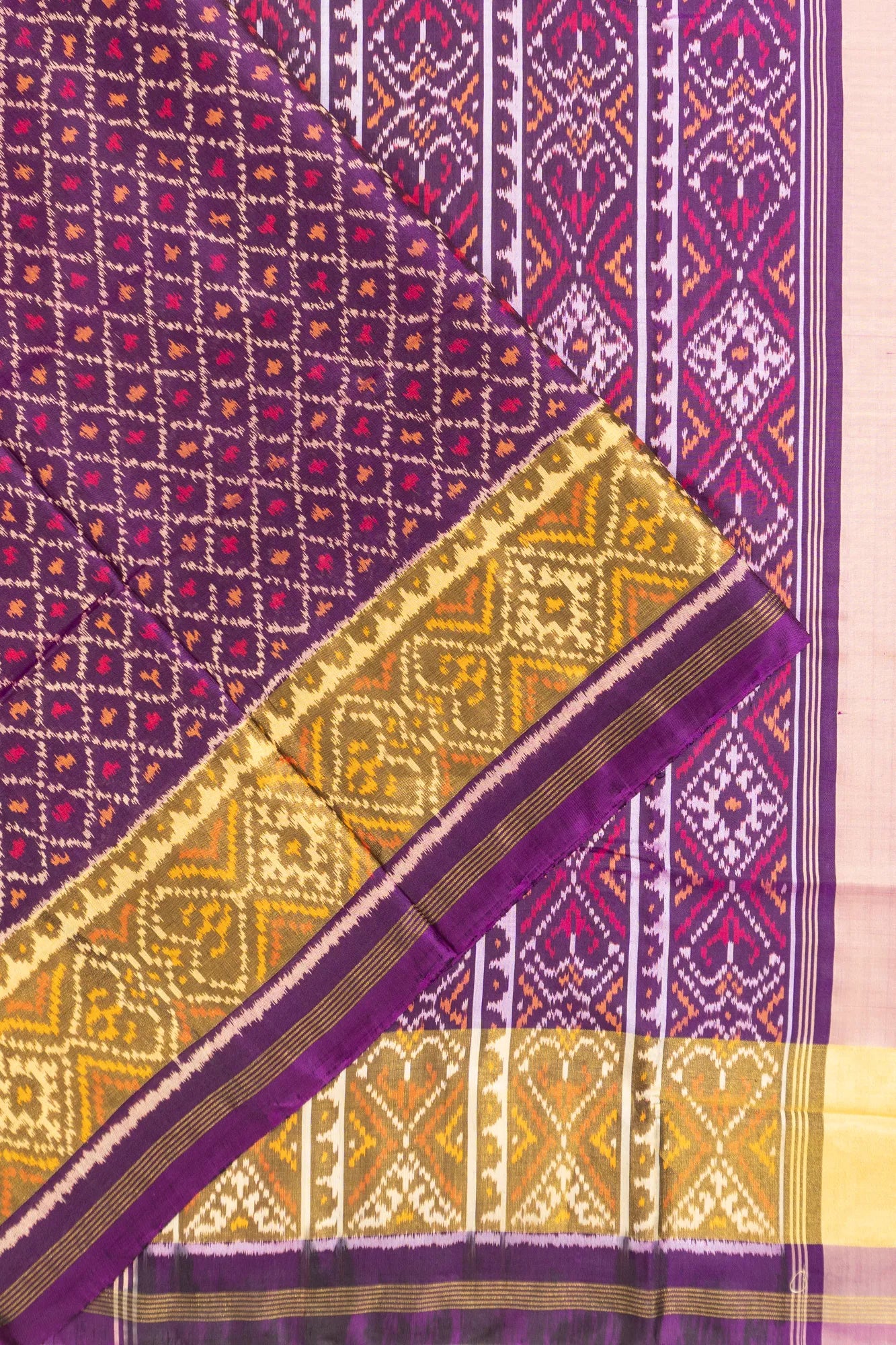 Rajkot Patola Silk Ikat Purple Saree