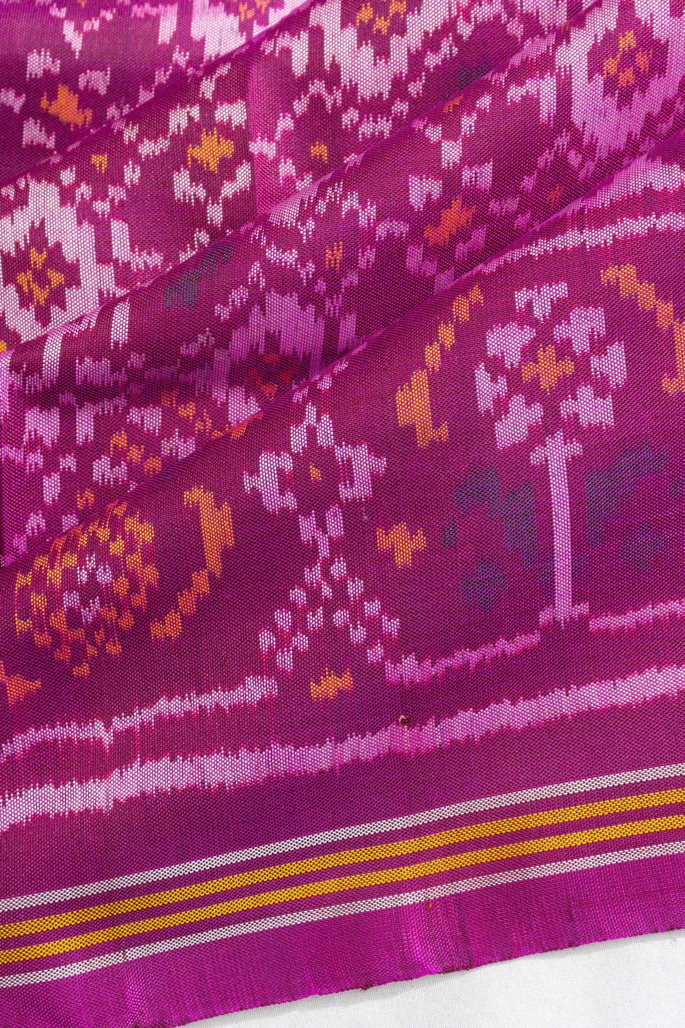 Semi Patan Silk Ikat Purple Saree