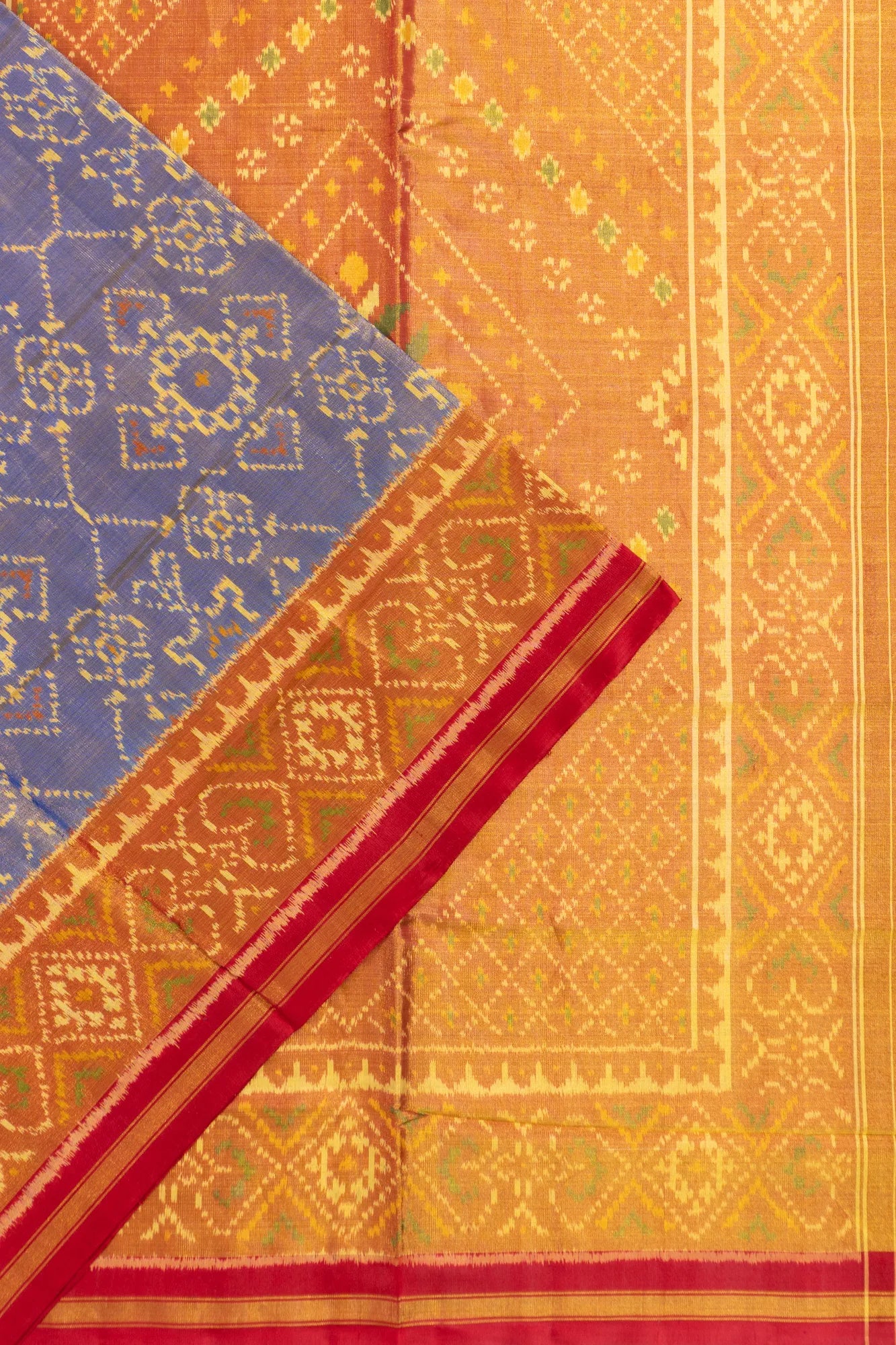 Rajkot Patola Silk Ikat Tissue Blue Saree