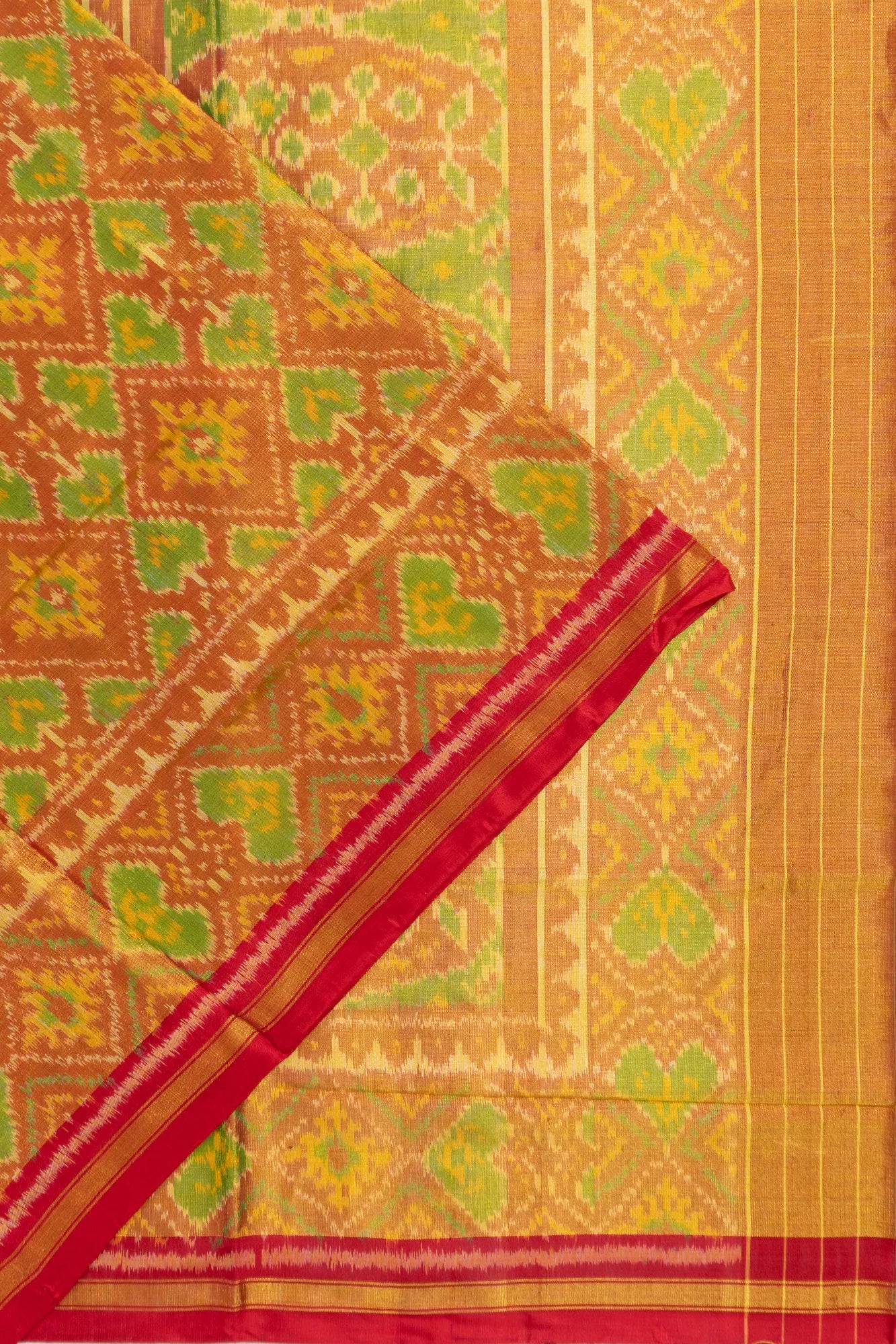 Rajkot Patola Silk Ikat Tissue Pink Saree