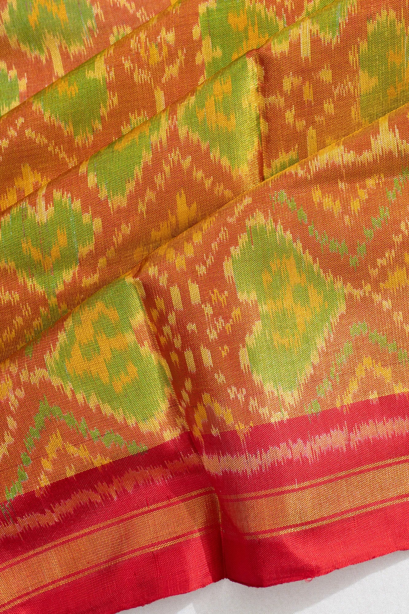 Rajkot Patola Silk Ikat Tissue Pink Saree