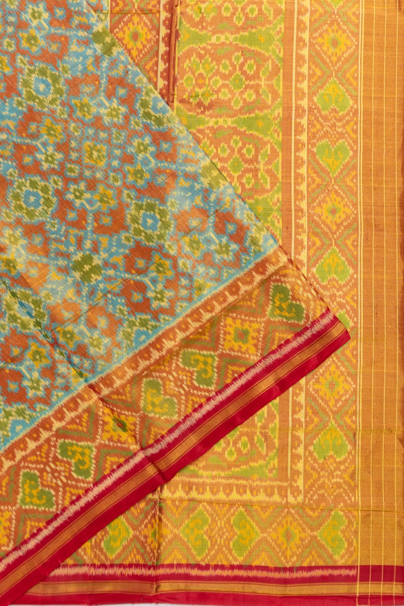 Rajkot Patola Silk Ikat Tissue Blue Saree