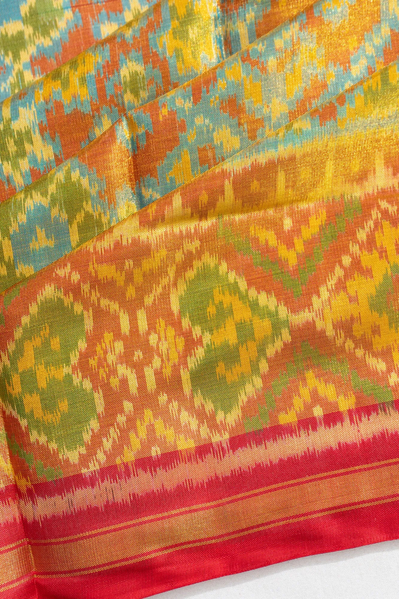 Rajkot Patola Silk Ikat Tissue Blue Saree