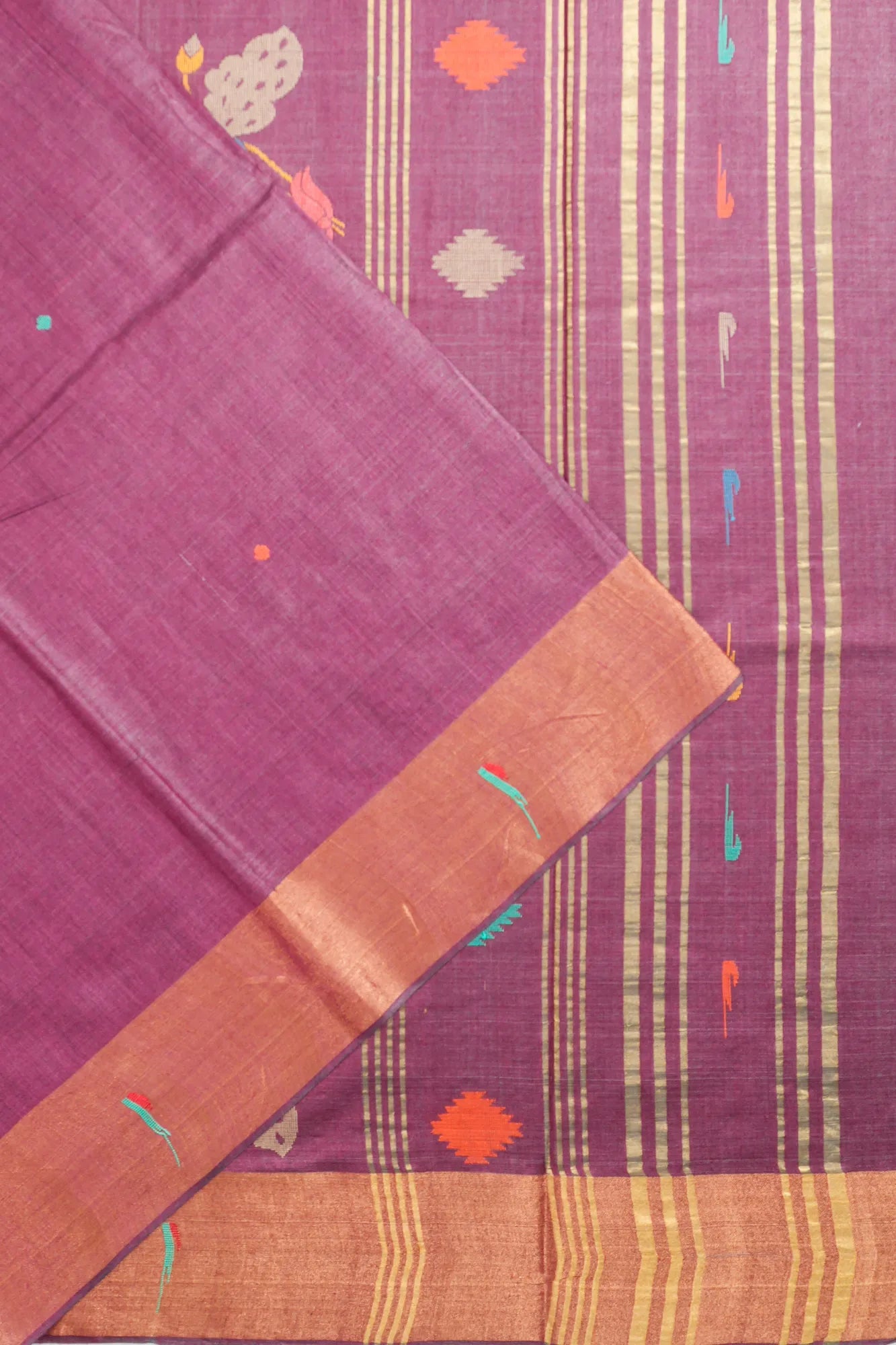 Tussar Butta Lilac Saree