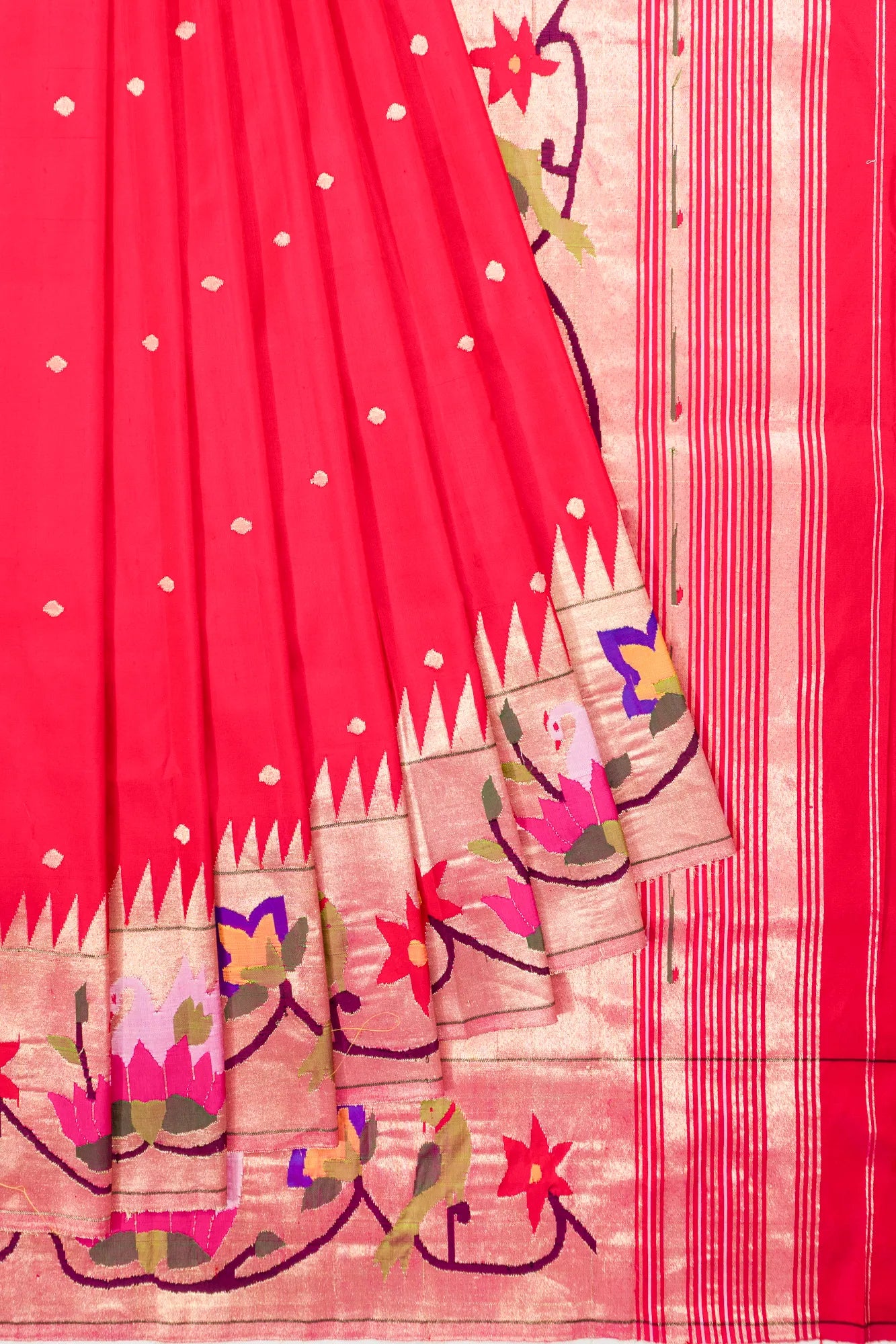 Paithani Silk Butta Pink Saree