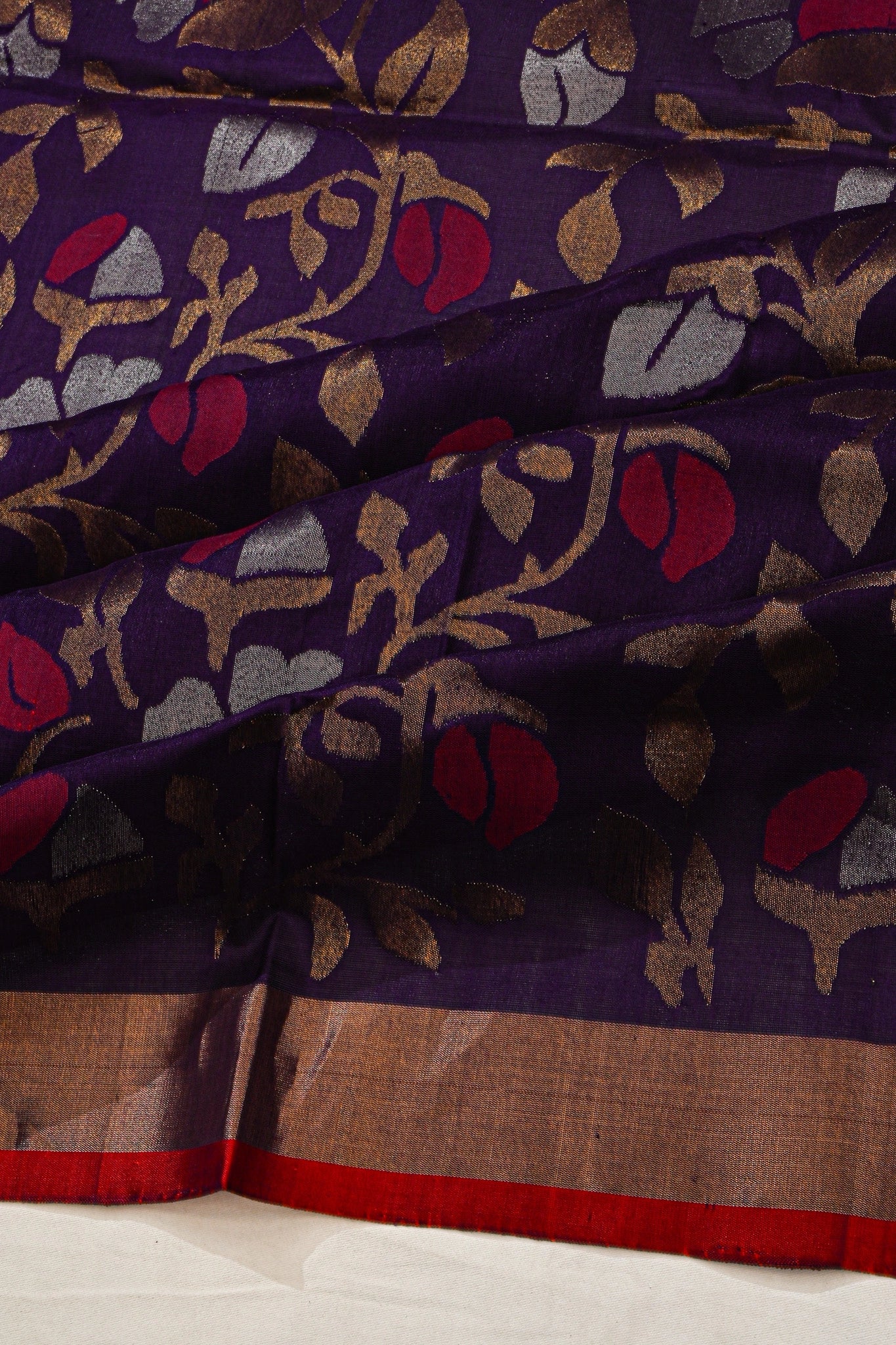Uppada Handspun Cotton All Over Jaal Navy Blue Saree