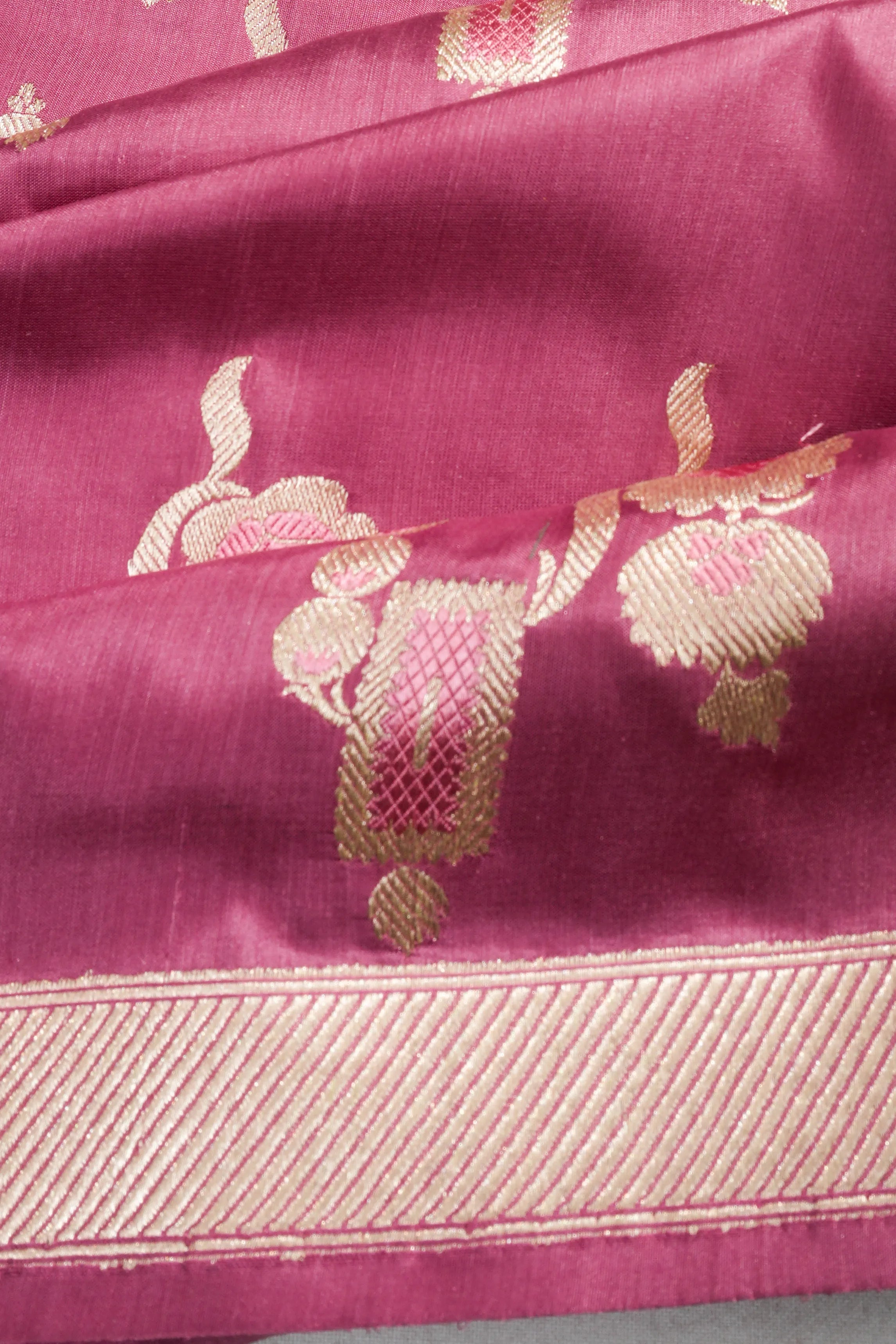 Banarasi Silk Brocade Pink Saree