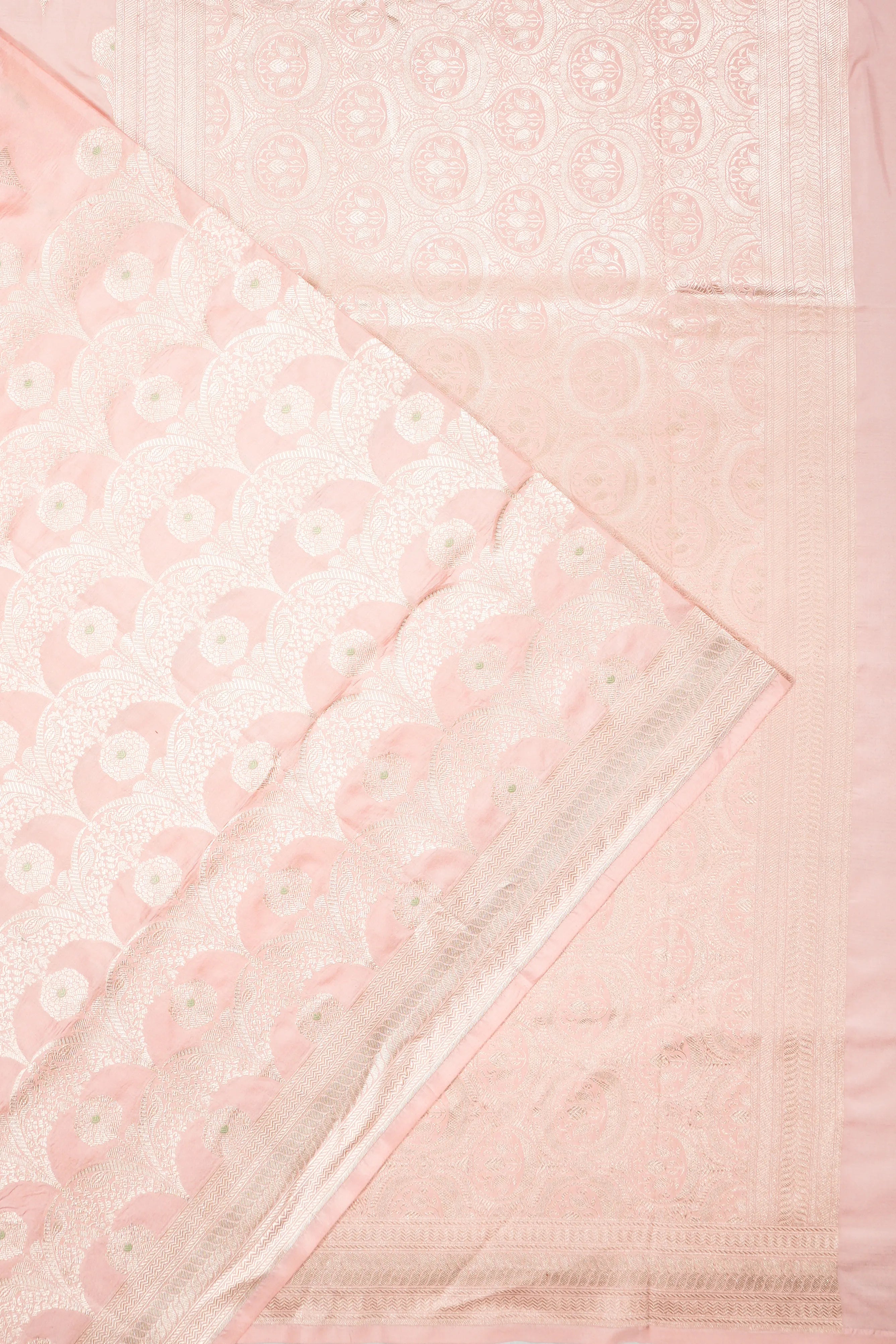 Banarasi Silk Brocade Peach Saree