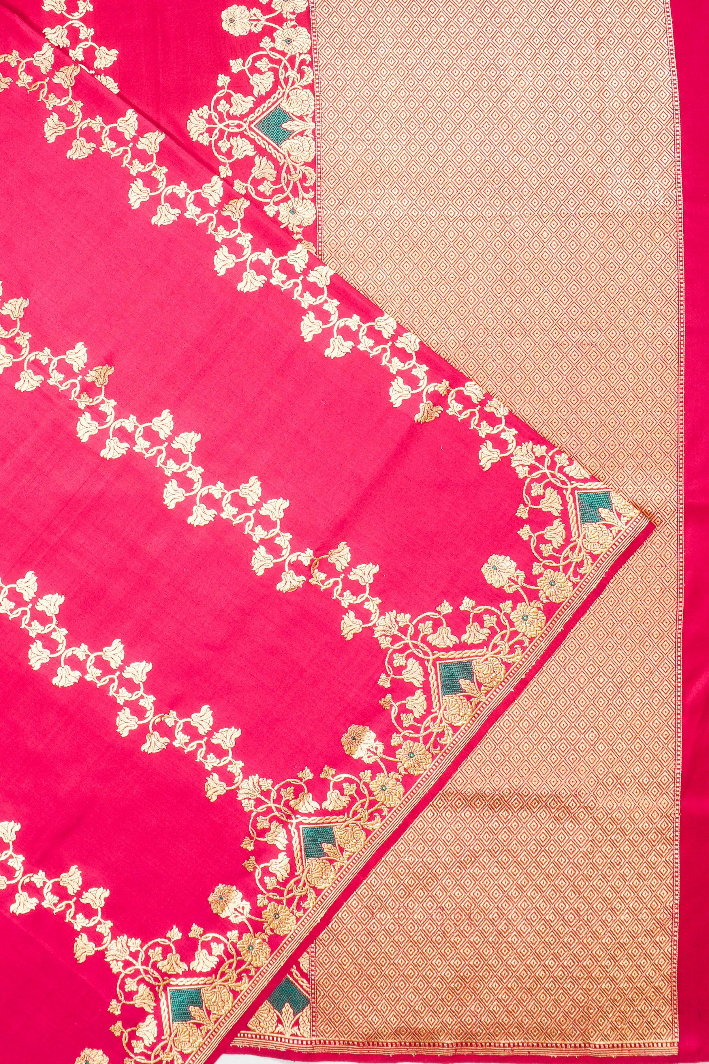 Banarasi Silk Brocade Dark Pink Saree
