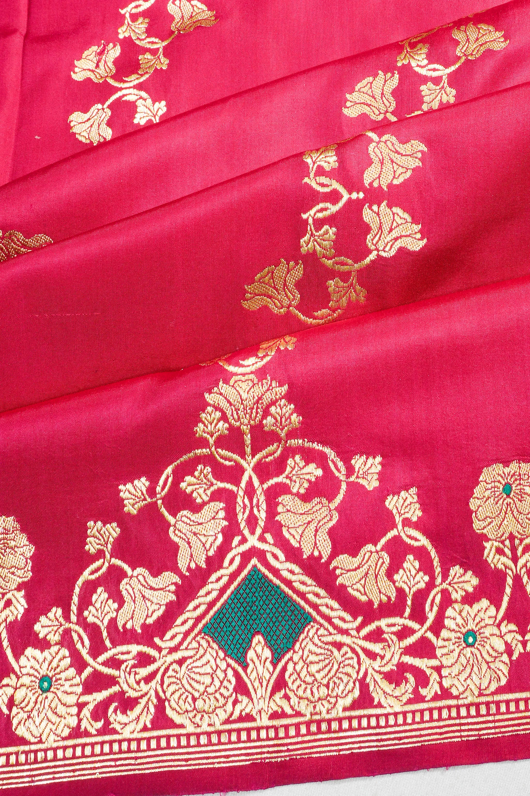 Banarasi Silk Brocade Dark Pink Saree
