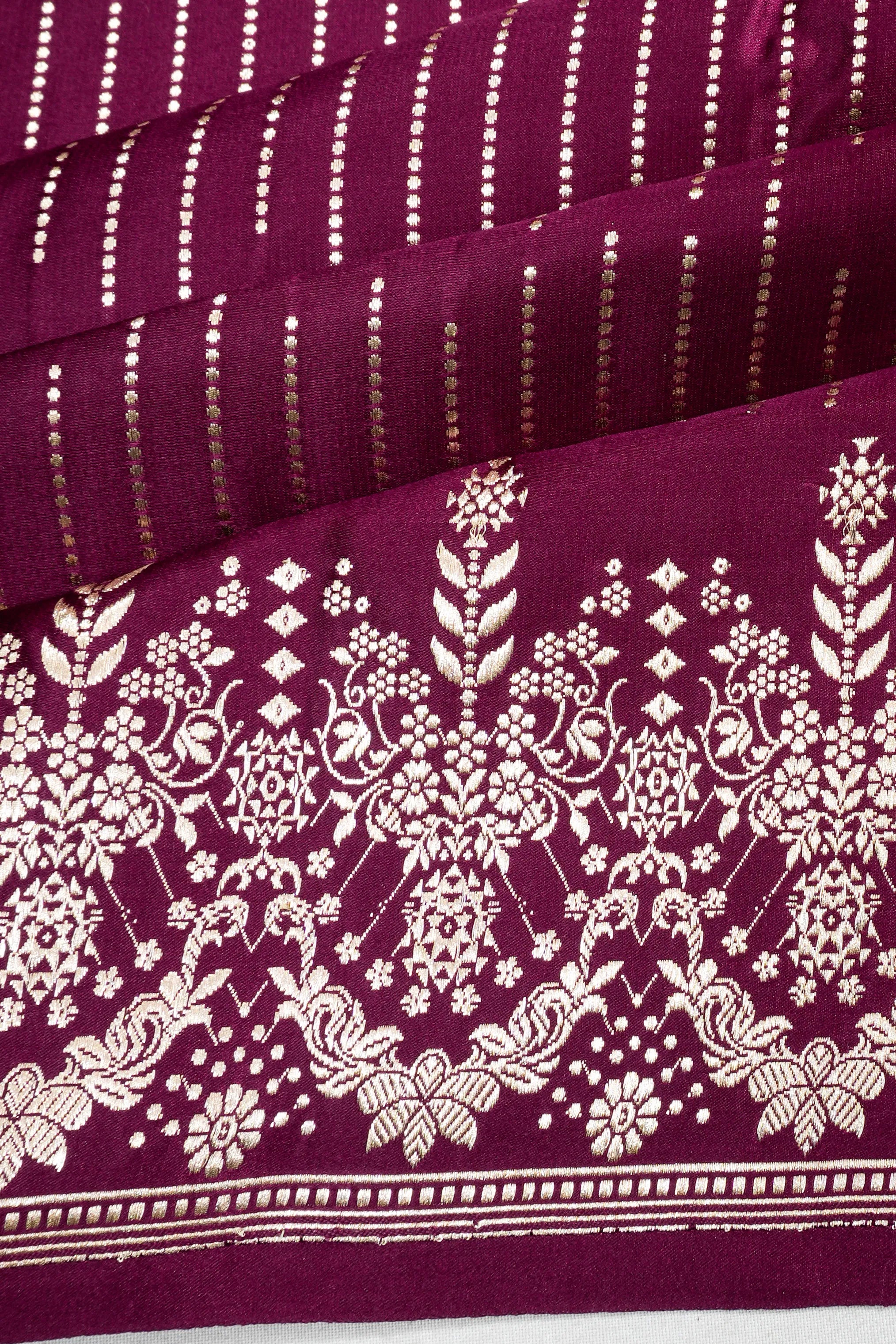 Banarasi Silk Brocade Purple Saree