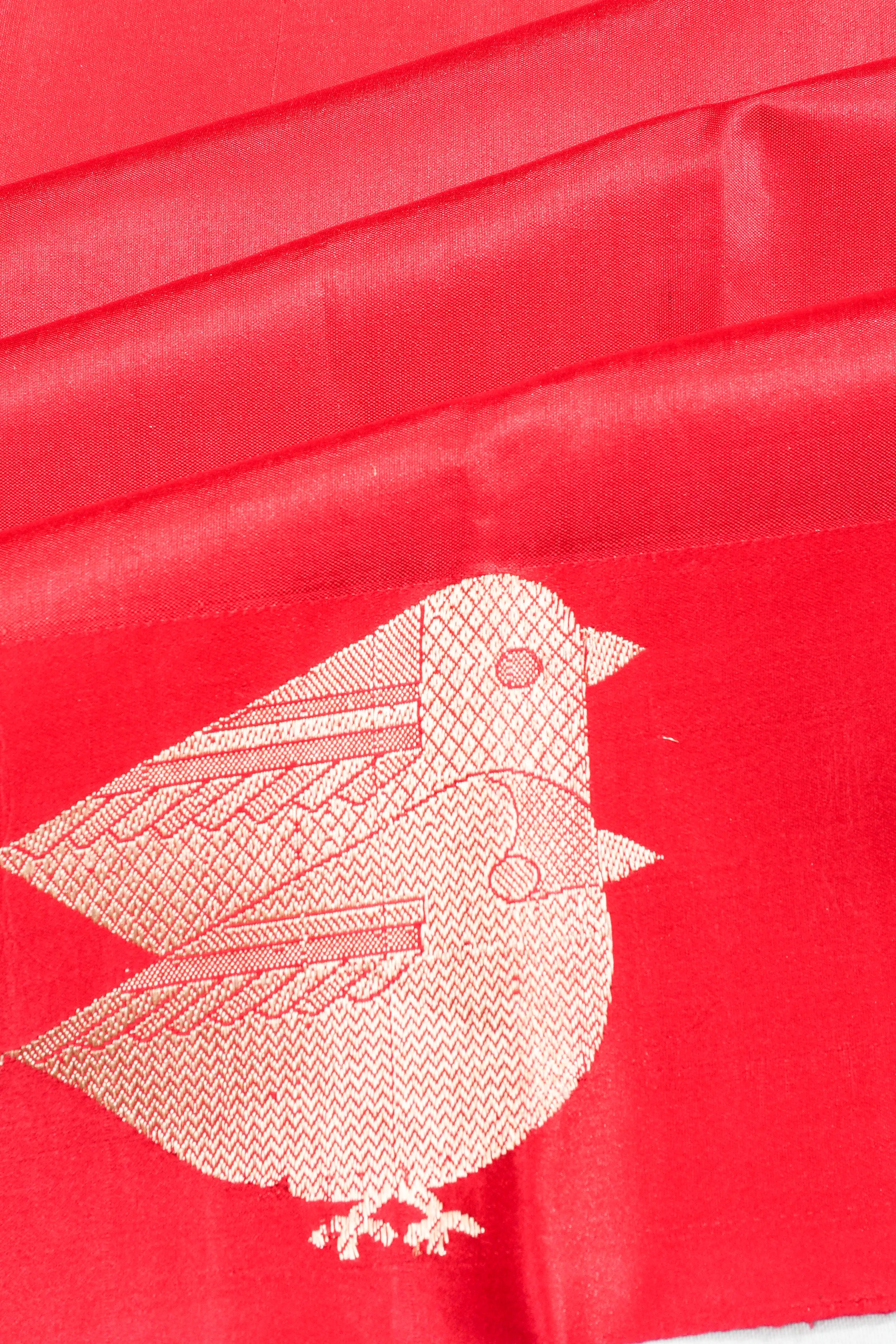 Banarasi Katan Silk Butta Red Saree